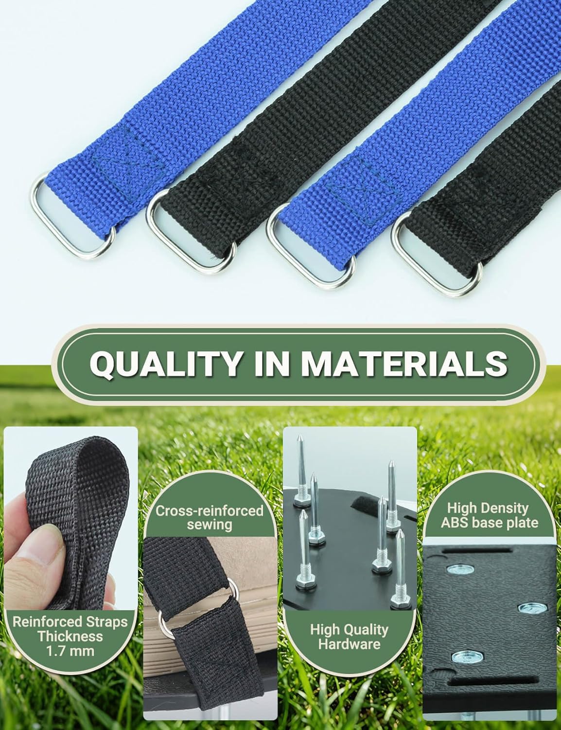 Lawn Aerator Shoes for Grass, Pre-Assembled Heavy Duty Aerator Lawn Tool with Hook and Loop Straps, One Size Fits All Spiked Shoes for Effectively Aerating Yard Garden Lawn Patio Soil, No Installation