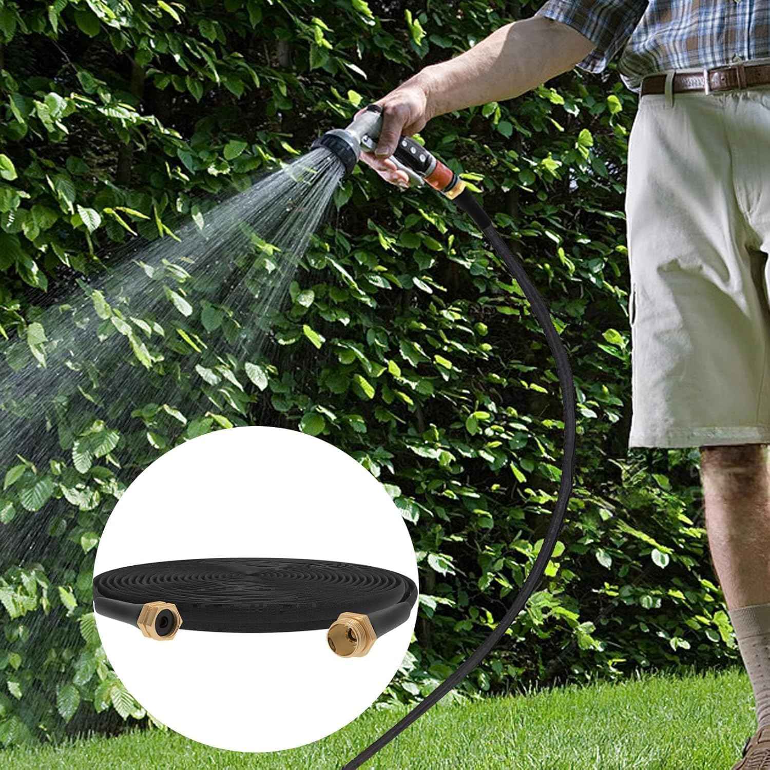 ACOVER 50FT Garden Hose, Lightweight Flexible Water Hose with 3/4" Solid Brass Fittings, Anti-Burst Double-Layer PVC Yard Hose, Non-Expanding Anti-Kink Outdoor Hose for Lawn, Car Wash & RV