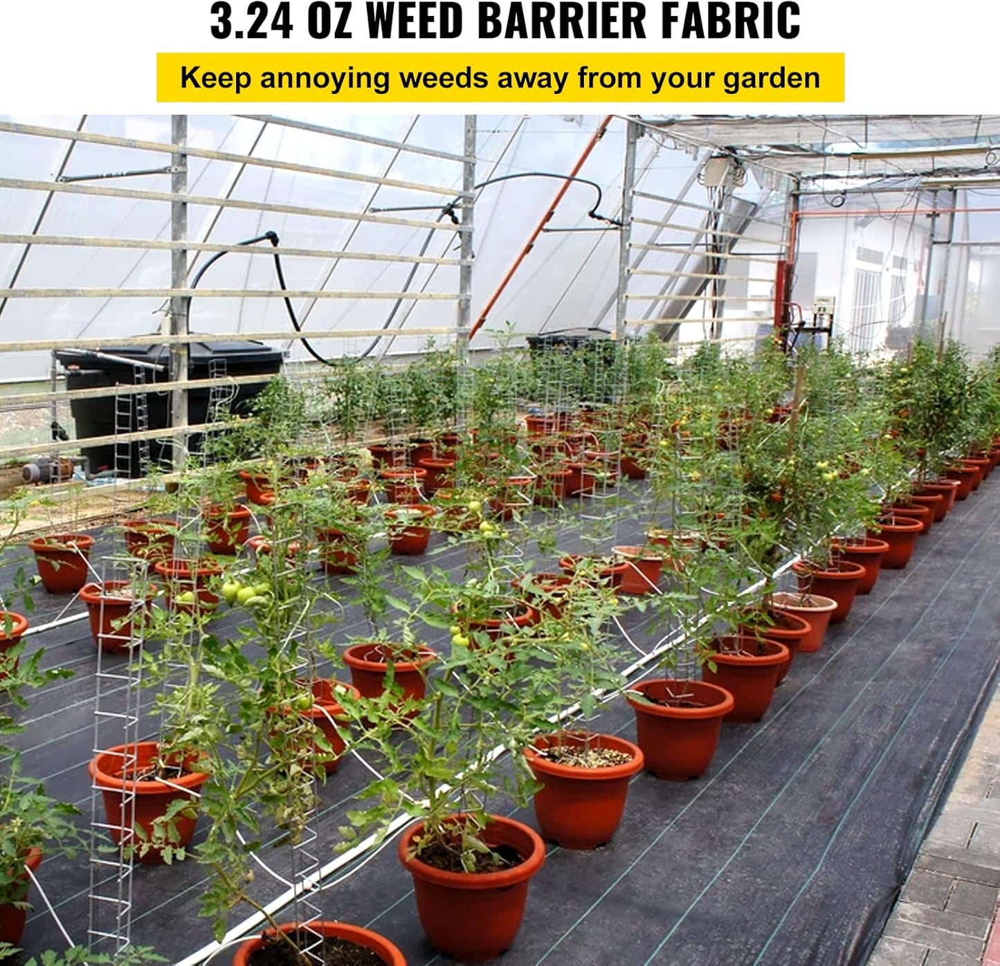 Happybuy 3FTx300FT Weed Barrier Landscape Fabric Heavy Duty 3.2OZ, Woven Weed Blocker Gardening Mat, Garden Weed Control Fabric, Geotextile Drainage Fabric, Driveway Fabric Landscaping Ground Cover