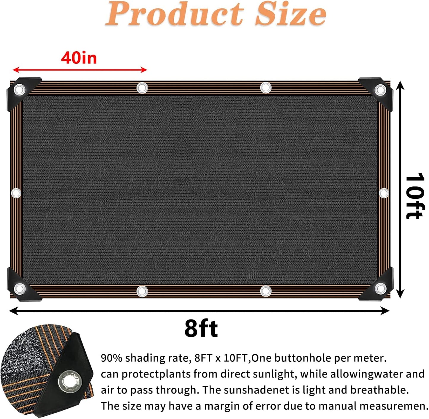 Shade Cloth - 70-90% Sunblock Net for Garden Patio,Shade Sails for Plants Greenhouse Outdoor Pergola Lawn Swimming Sun Shade Cloths for Kennel Chicken Coop Easier to Hang Shade Net Cover