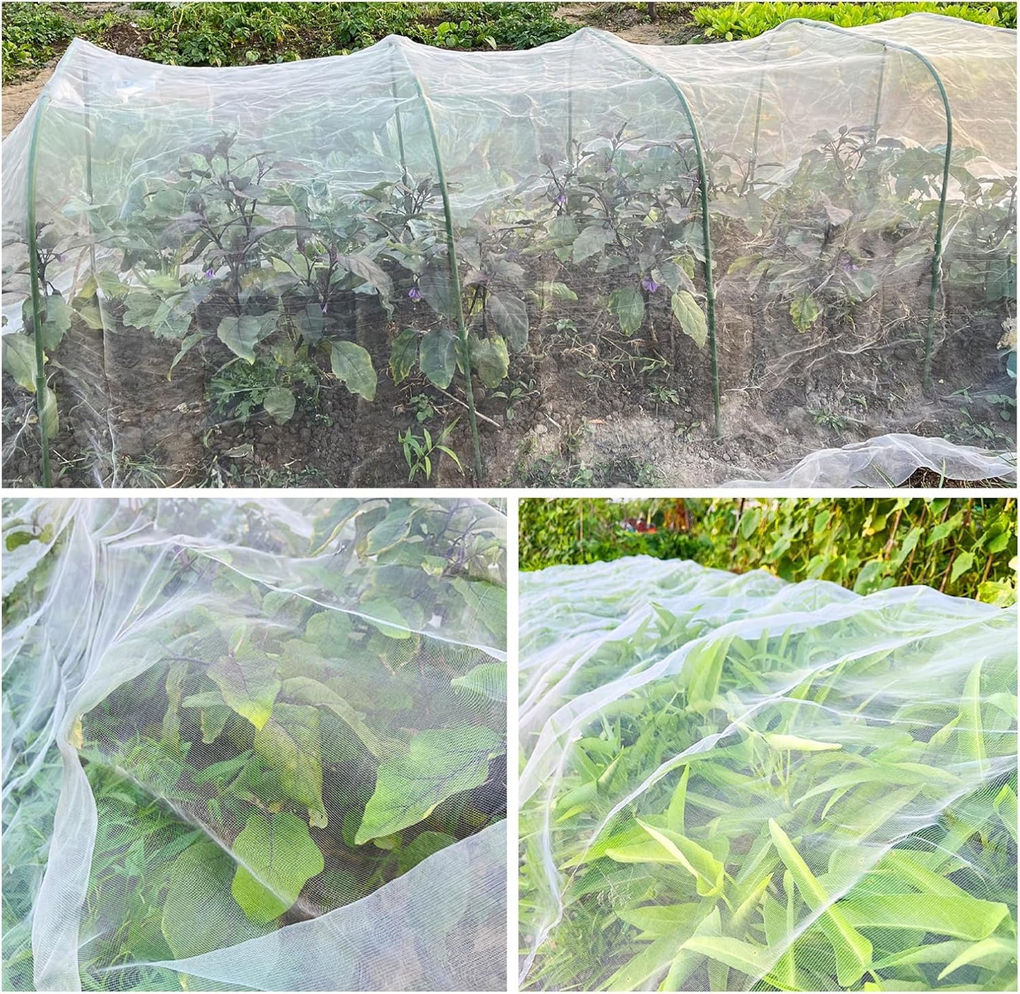 Garden Mesh Netting, 2 Pack 10X30FT Ultra Fine Garden Netting for Vegetable Flowers Fruits Crops Greenhouse, Plant Netting Row Cover Barrier Protection Net for Bird Deer Animals