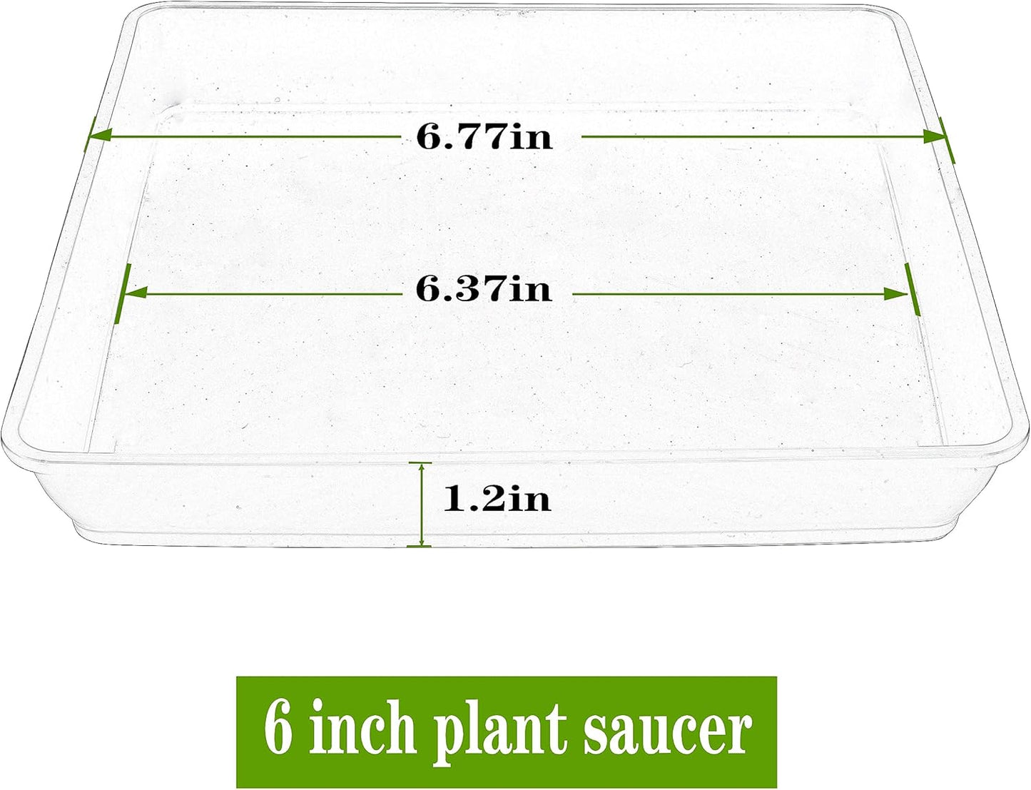 5 Pack Square Plant Saucer, Plastic Plant Water Dray Tray 6 Inch, Planters for for Pots Base Indoors and Outdoors Plants，Heavy Plant Trays for Pots (6 inch, White)