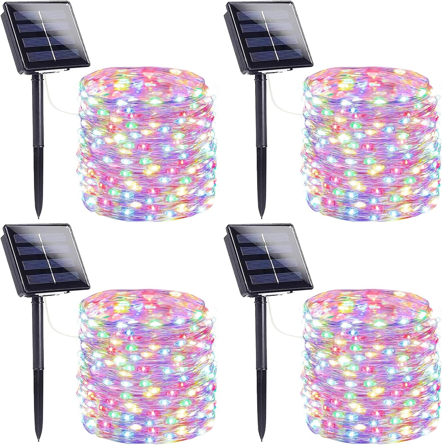 Extra-Long Solar String Lights Outdoor, 4-Pack 400 LED Solar Fairy Lights for Outside Waterproof, Copper Wire 8 Modes Twinkle Fairy Light for Tree Garden Party Xmas Wedding Decor(Multicolor)