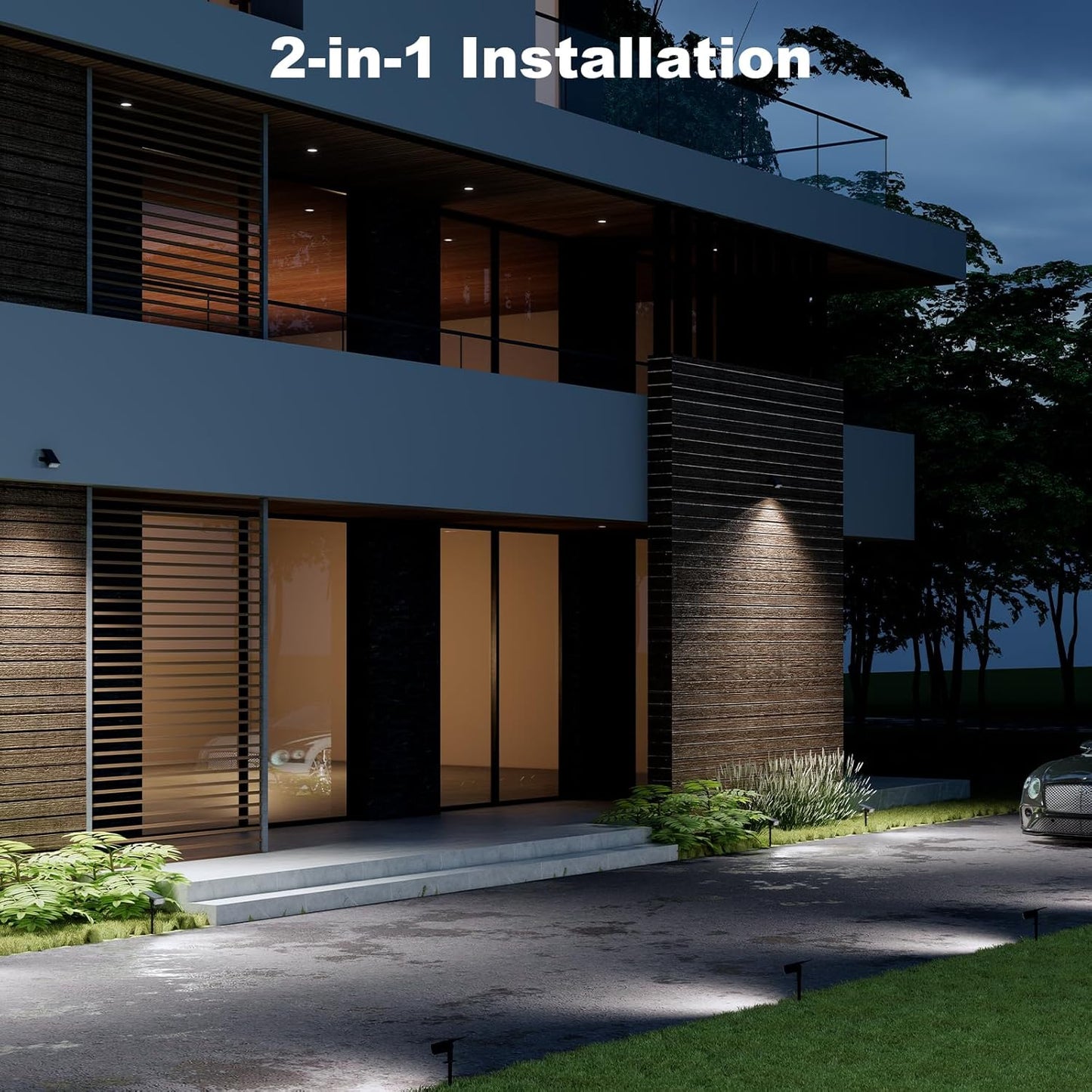 Solar Spot Lights Outdoor Waterproof IP65, 3 Lighting Modes Solar Outdoor Lights for Garden Yard Outside Landscape, 6 Pack