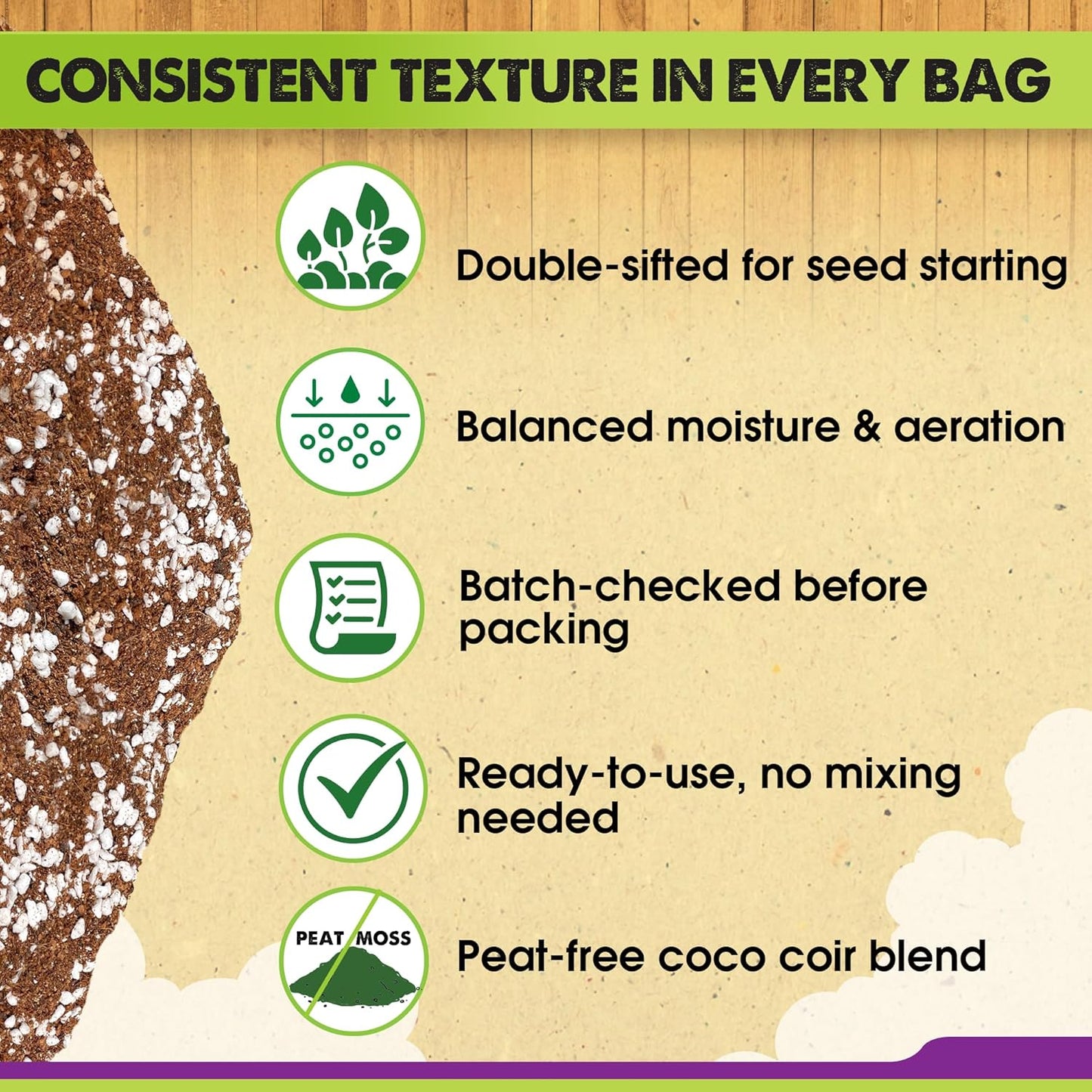 Seed Starter Potting Soil Mix, 8 Dry Quarts, Ready-to-Use Peat-Free Coco Coir Seed Starting Mix 4-in-1 Blend with Perlite, Vermiculite & Worm Castings for Germination & Seedlings