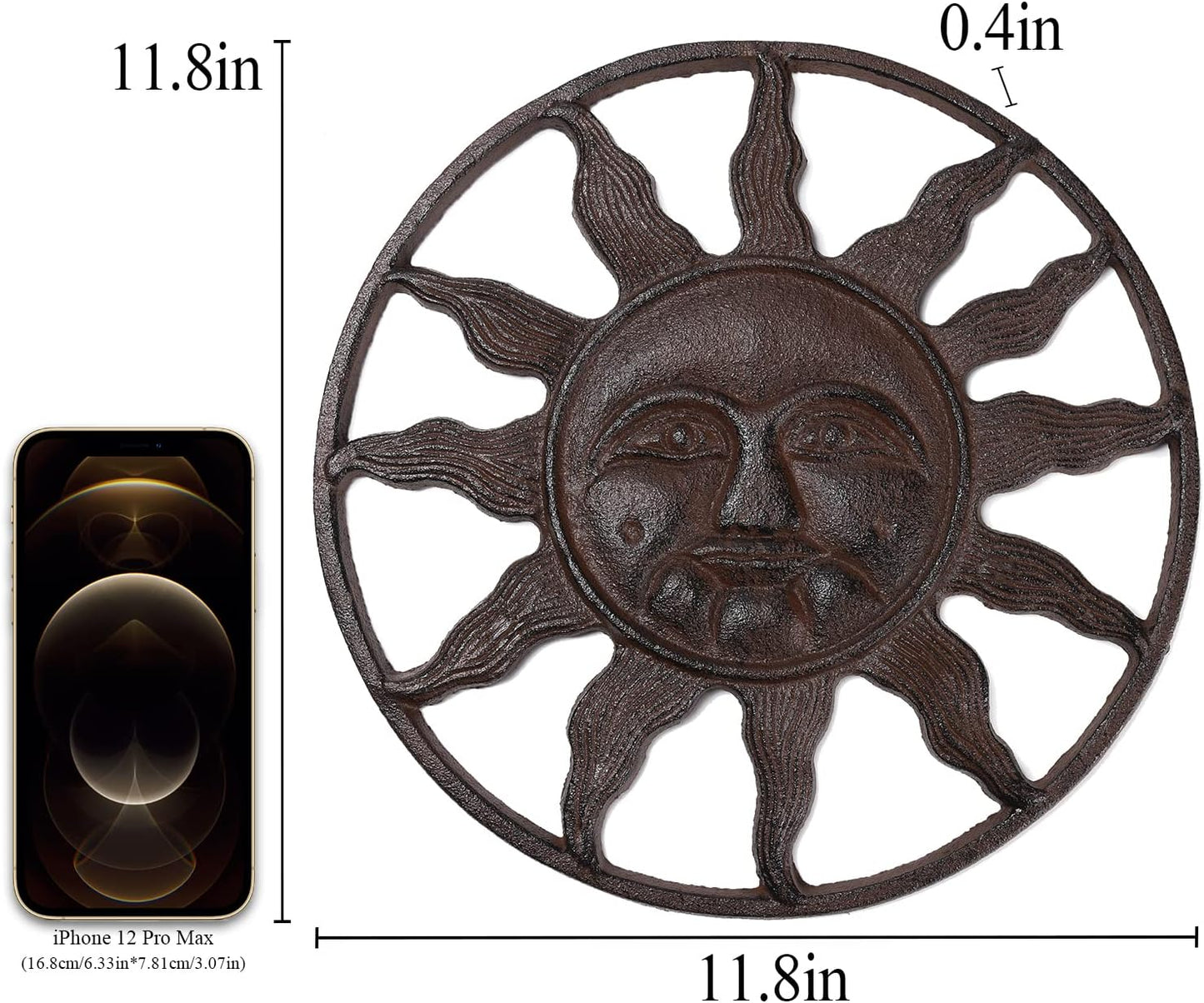 BRASSTAR Cast Iron Stepping Stone Fairytale Sun Design Garden Lawn Flower Bed Outdoor Farmland Decor TQZDPT65