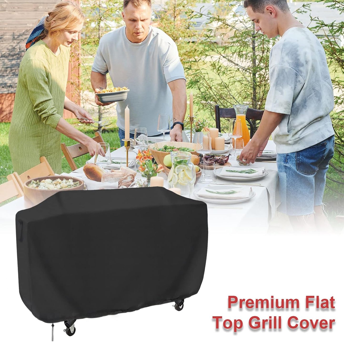 Flat Top Grill Cover for Royal Gourmet GD401 Propane Gas Grill, 68 Inches Waterproof Cover for Outdoor 36“ Griddle/Propane Griddle/Gas Griddles/Flat Grill-68 x 23 x 35.8 inches