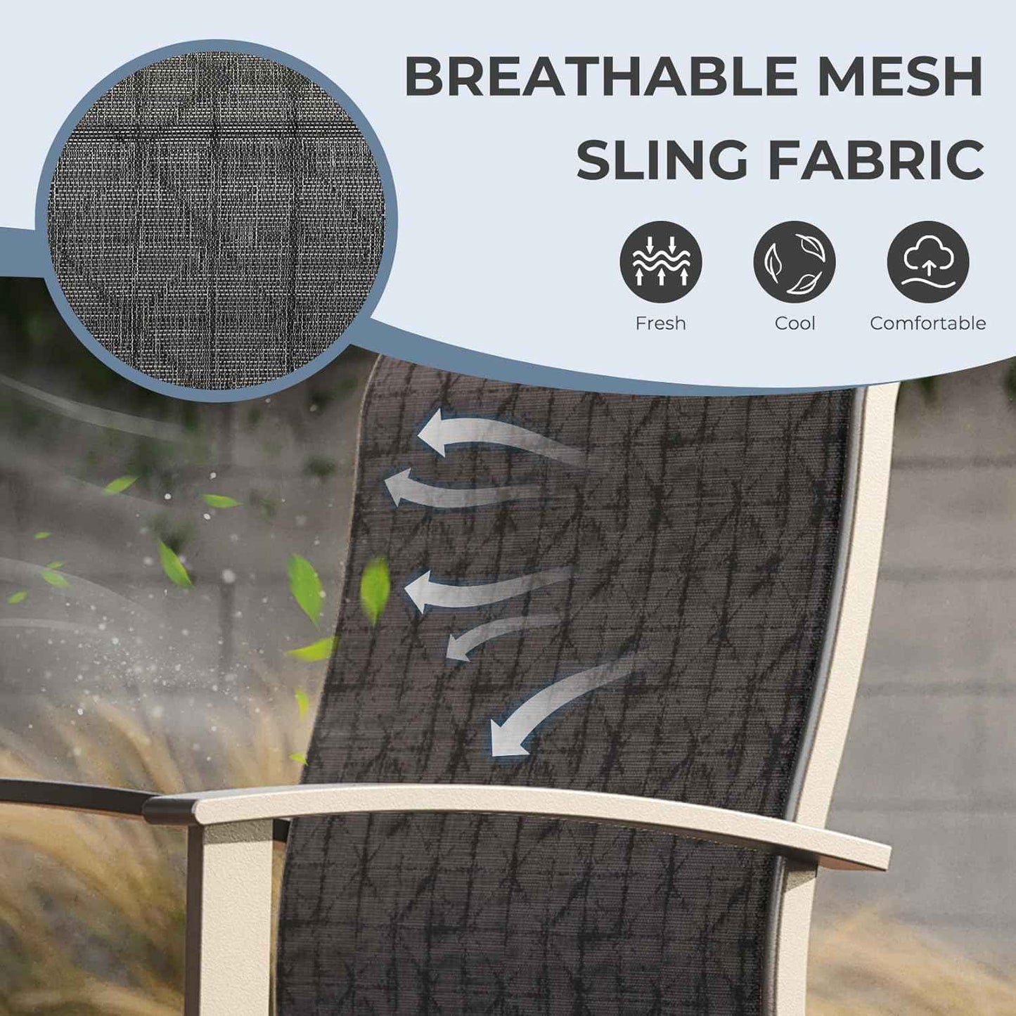 Grand patio Outdoor Swivel Bar Stools with Armrests & Backs, Set of 4 (Black & Grey Plaid)