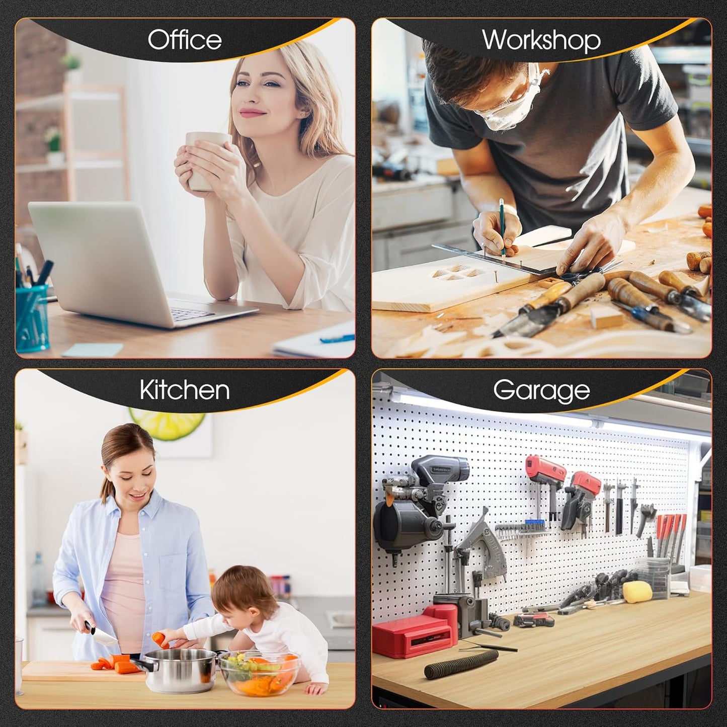 48” Adjustable Workbench，Heavy Duty Wood Work Bench 2000 Lbs Load Capacity,Work Table with Power Outlet for Garage, Workshop, Office, Home