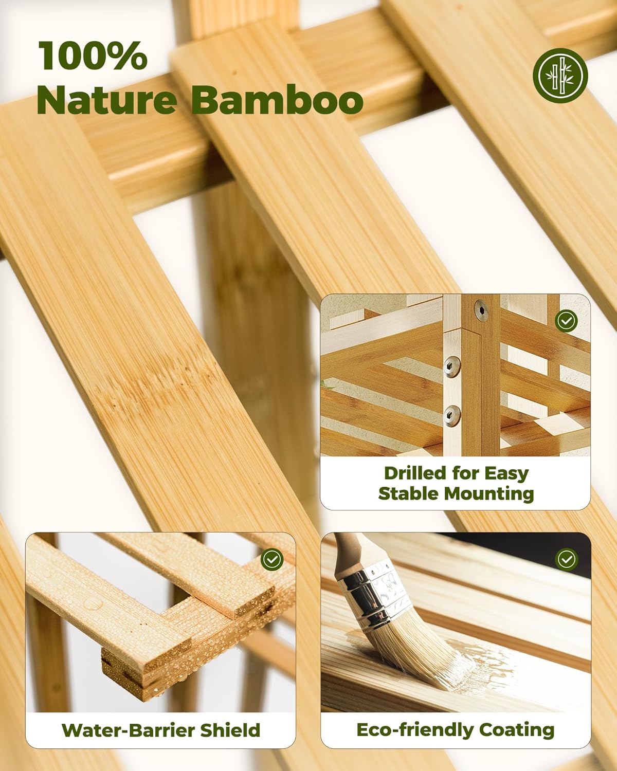 Bamworld Bamboo Plant Stand with Grow Light 6 Tiered Plant Shelf Indoor Outdoor Corner Plant Rack for Multiple Plants Flower Stand Plant Holder for Living Room Bedroom Balcony Patio Garden 48 Inch Natural
