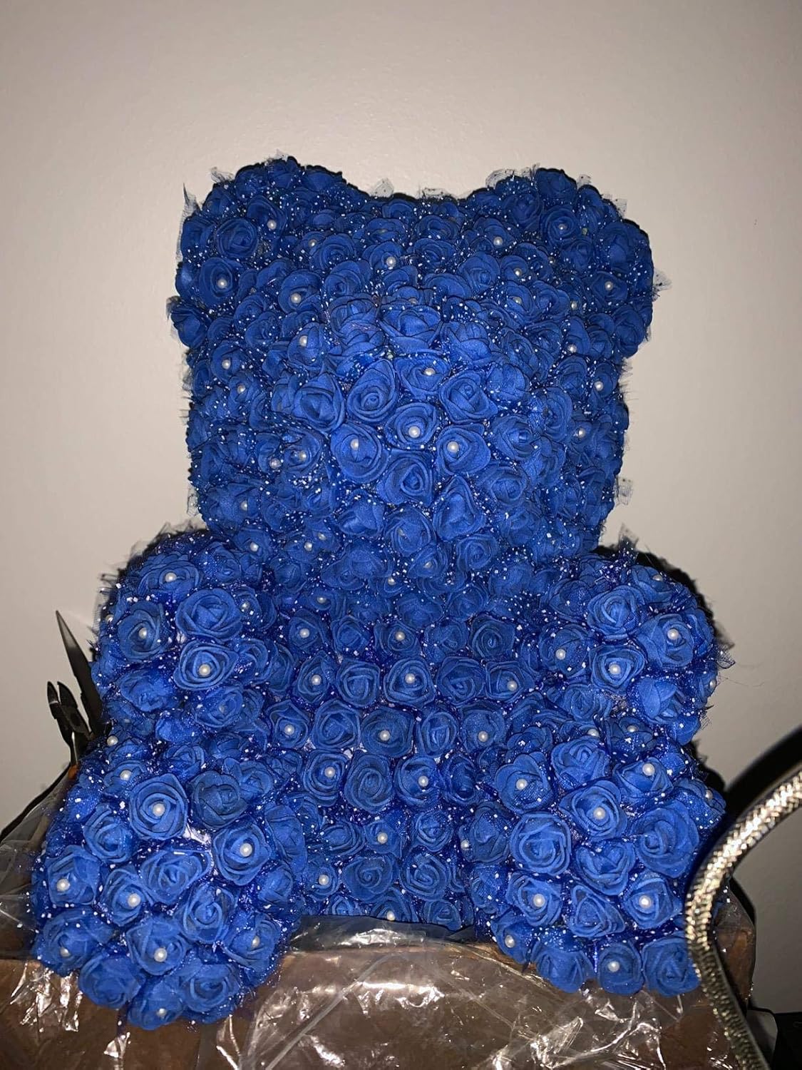 Foam Rose Fake Flowers for Crafts 144 pcs 2 cm Mini Wreaths Artificial Flower Bouquet Multicolor Rose Flower Wedding Scrapbooking Decoration Rose Fake Flower(Navy Blue)