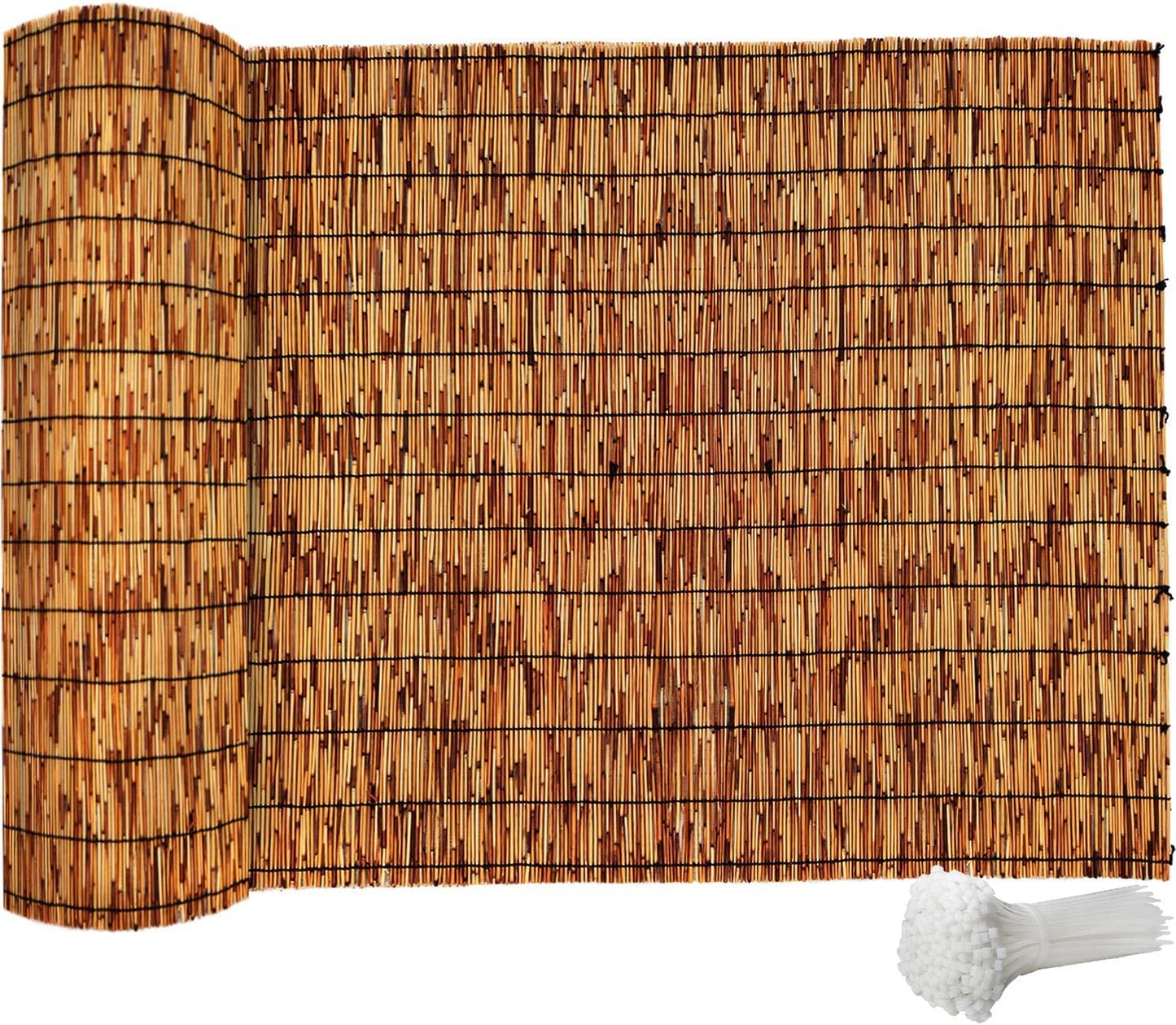 Reed Fencing Rolls,Patio Privacy Screen 5 Feet High,Decorative Bamboo Fence Rolls for Patio Balcony Garden Backyard Outdoor,5x16FT