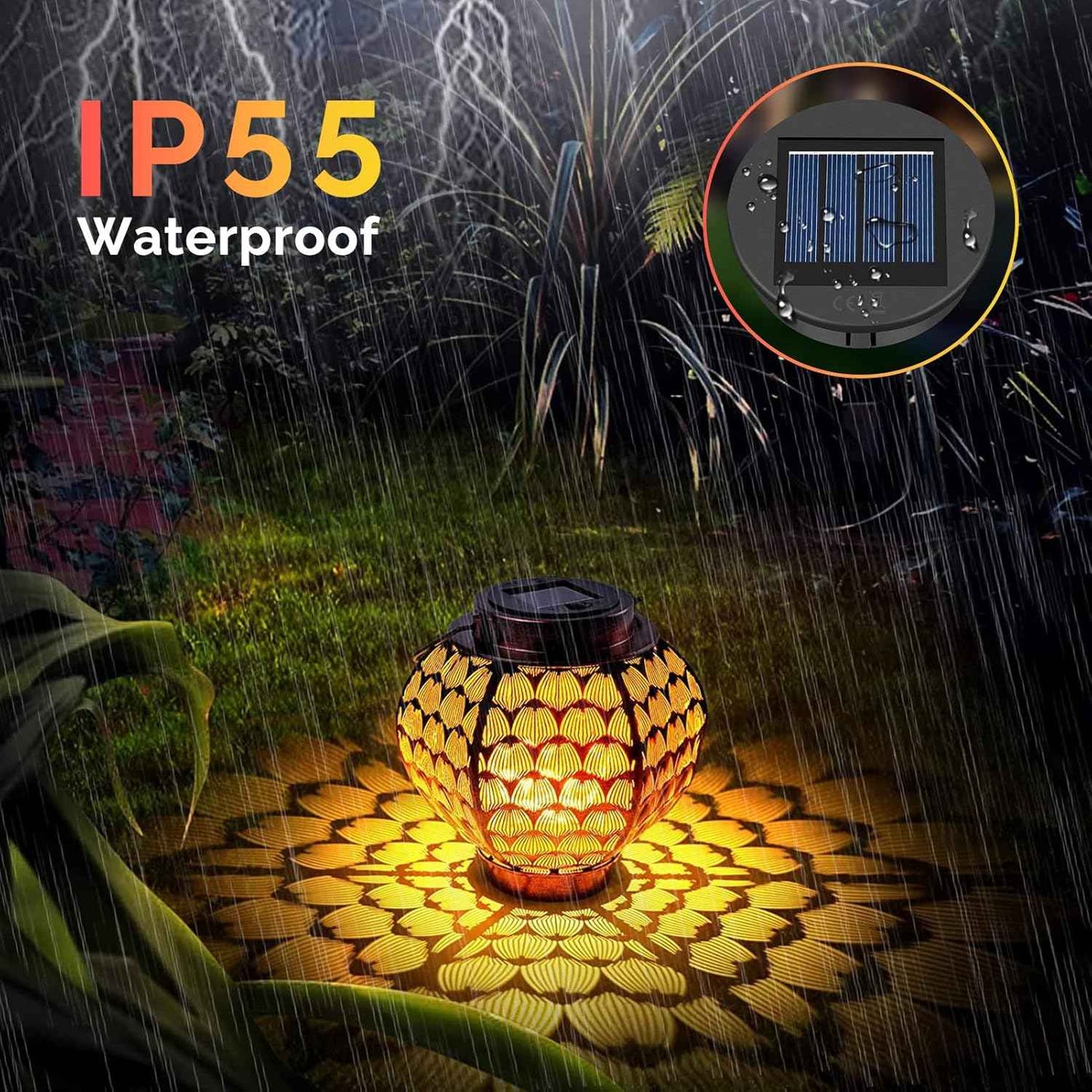 ELUTENG Solar Light Replacement Top 4 Pack (Top Size 3.15 inch, Bottom Size 2.83 inch) LED Solar Lantern Light Lids Outdoor Waterproof Replacement Solar Light Tops Warm White LED