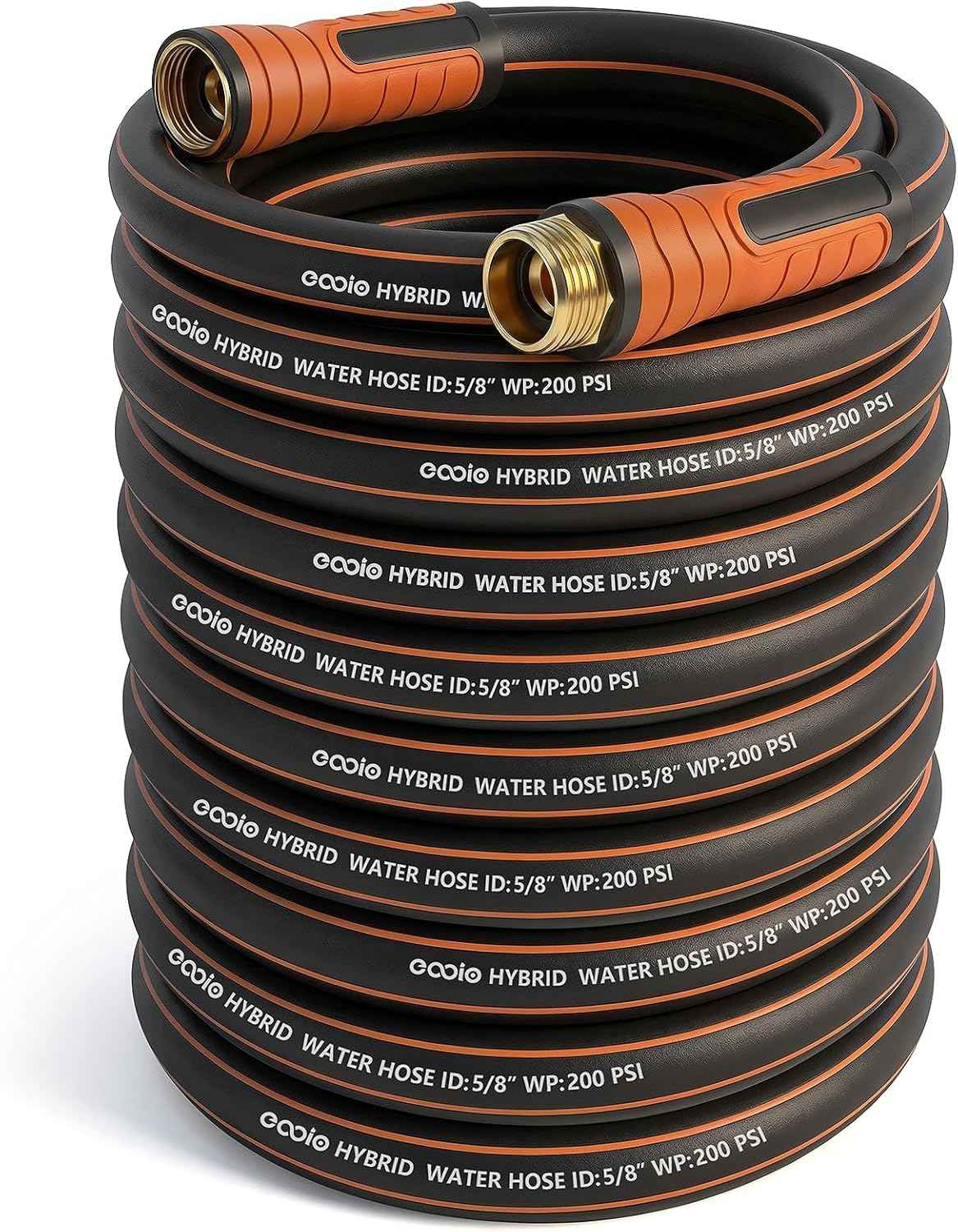 Garden Hose 100 ft x 5/8", Heavy Duty Water Hose, Flexible and Durable, Kink Resistant Lightweight Hybrid Hose, Leakproof Yard Hose with Male to Female Fittings