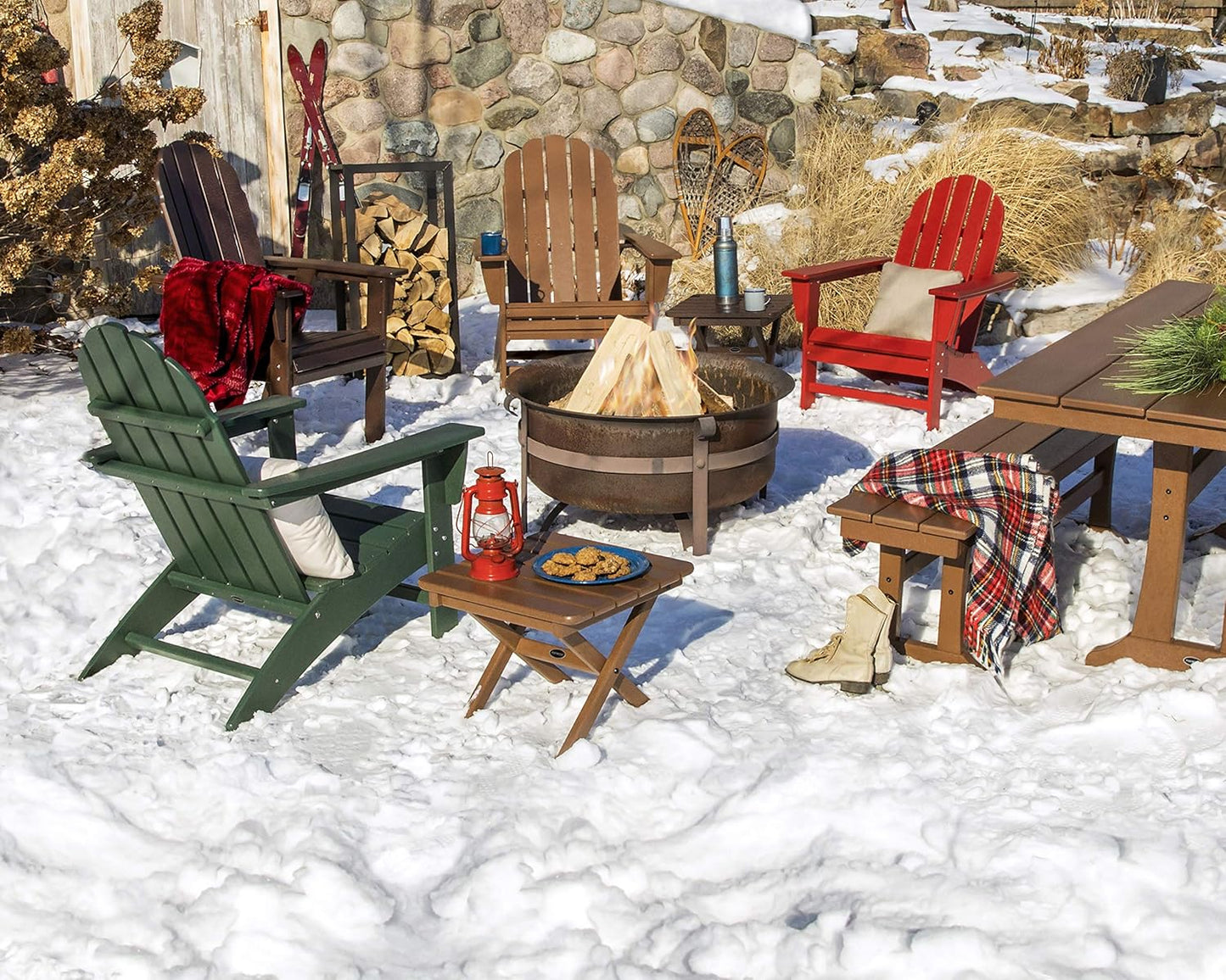 Polywood Vineyard Adirondack Chair, Teak Color