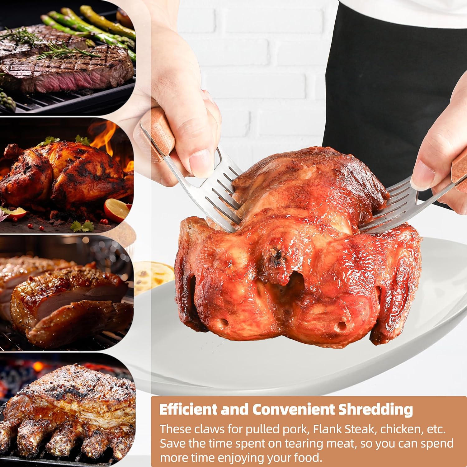 Metal Meat Shredder Claws - BBQ Grilling Gifts for Men & Women, Shredding Claws for Pulled Pork - Christmas Gifts for Dad, Father, Husband - Lumora Garden