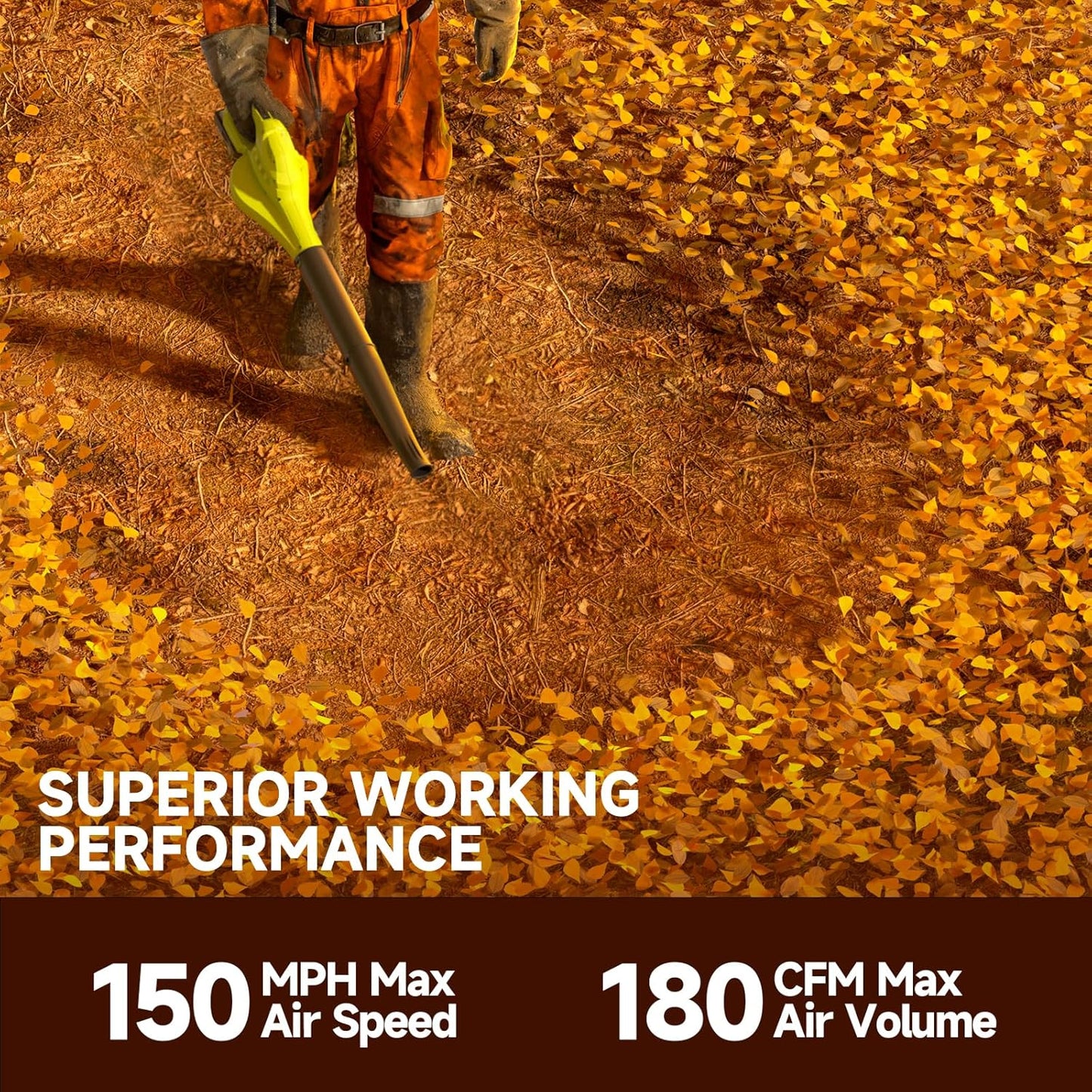 Leaf Blower Cordless with 2X 4.0Ah Batteries and Charger, 60Mins Lasting 150MPH Cordless Blower, Powerful Electric Leaf Blowers for Lawn Care, Patio, Yard, Leaves, Grass and Snow