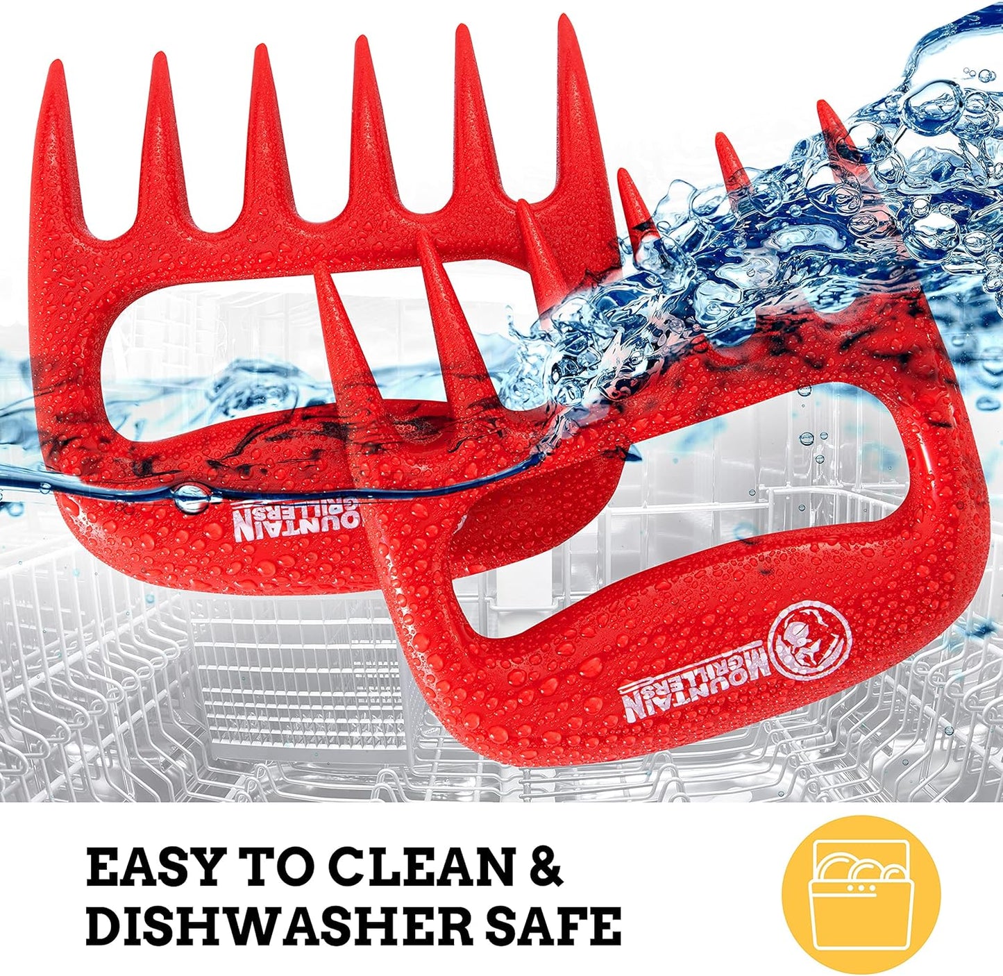 Mountain Grillers Bear Claws Meat Shredder - Durable Meat Claws For Shredding Pulled Pork, Chicken, Beef - Heat-Resistant BBQ Meat Claws For Grilling And Smoking - Ergonomic Handle - 2 Pack, Red - Lumora Garden