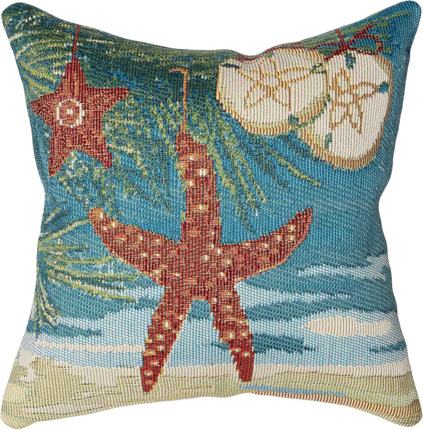 Liora Manne Marina Indoor/Outdoor 18" x 18" Pillow, 18 x 18-Inch, Coastal Ornaments Ocean