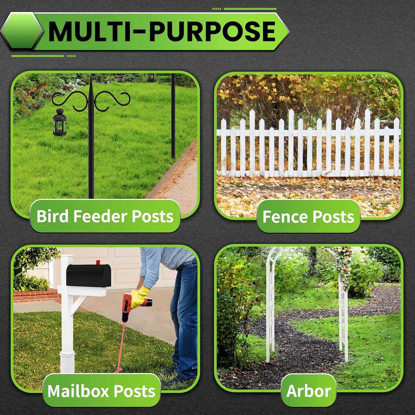 SYITCUN Auger Drill Bit for Planting - 1.6"X16.5" Heavy-Duty Garden Auger Spiral Drill Bit - Bulb Planter Tool & Auger Post Hole Digger - 3/8" Hex Drive Drill