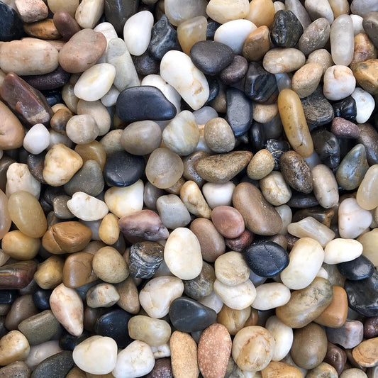 Voulosimi River Rock Stones, Natural Decorative Polished Mixed Pebbles Gravel,Outdoor Decorative Stones for Plant Aquariums, Landscaping, Vase Fillers (7 LB, Mixed Colors)