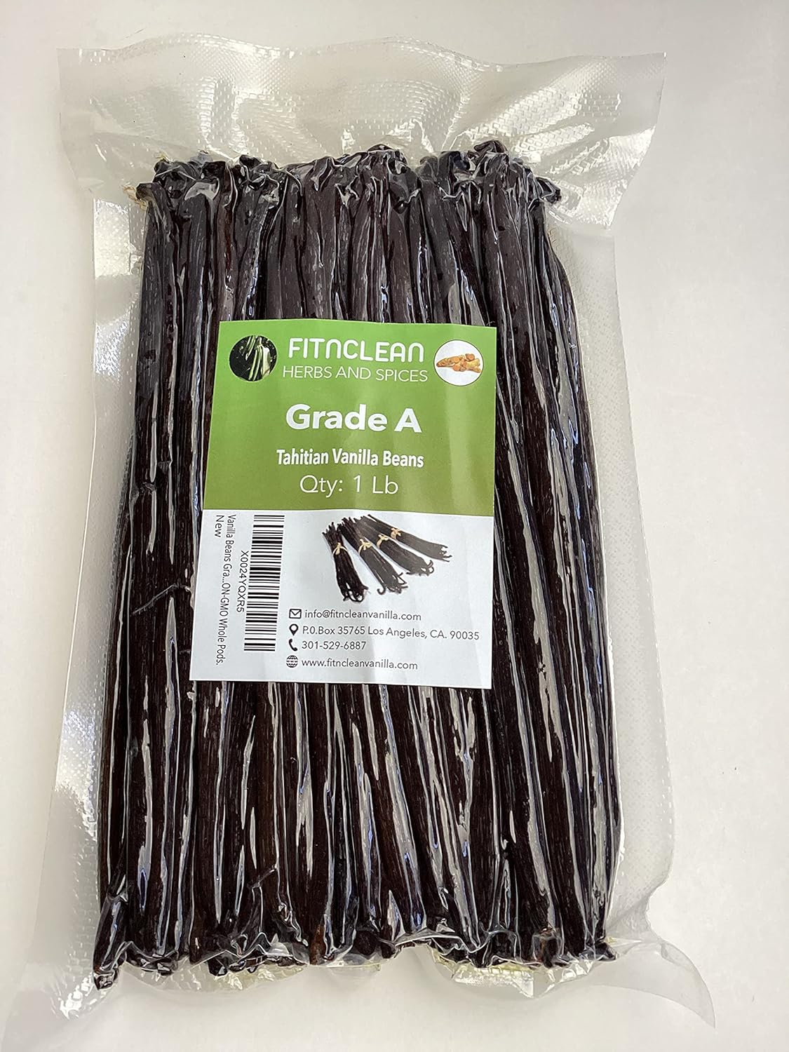 16oz Tahitian Vanilla Beans Grade A. 6"-7" Bulk for Extract, Cooking and Baking by FITNCLEAN VANILLA| 1Lb Fresh Gourment Natural NON-GMO Whole Pods