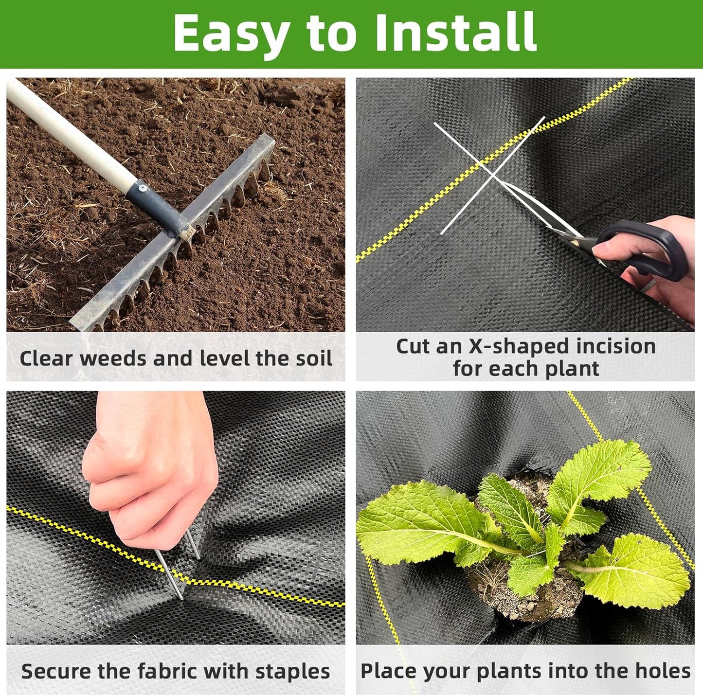 Shade&Beyond 6ftx100ft Weed Barrier Fabric 3.5oz Heavy Duty Landscape Fabric with Superior Permeability Weed Control, Garden Woven Ground Cloth with Staples