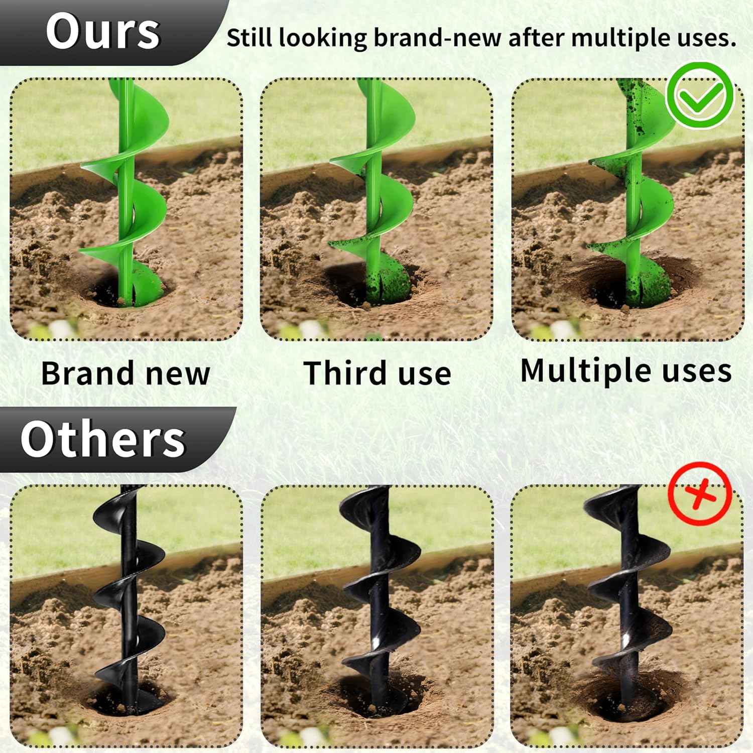 Auger Drill Bit for Planting,1.6"x16.5" Extended Length Garden Auger Spiral Drill Bit, Heavy Duty Post Hole Digger for Bulbs,Flowers & Bedding Plants,Fits 3/8" Hex Drill