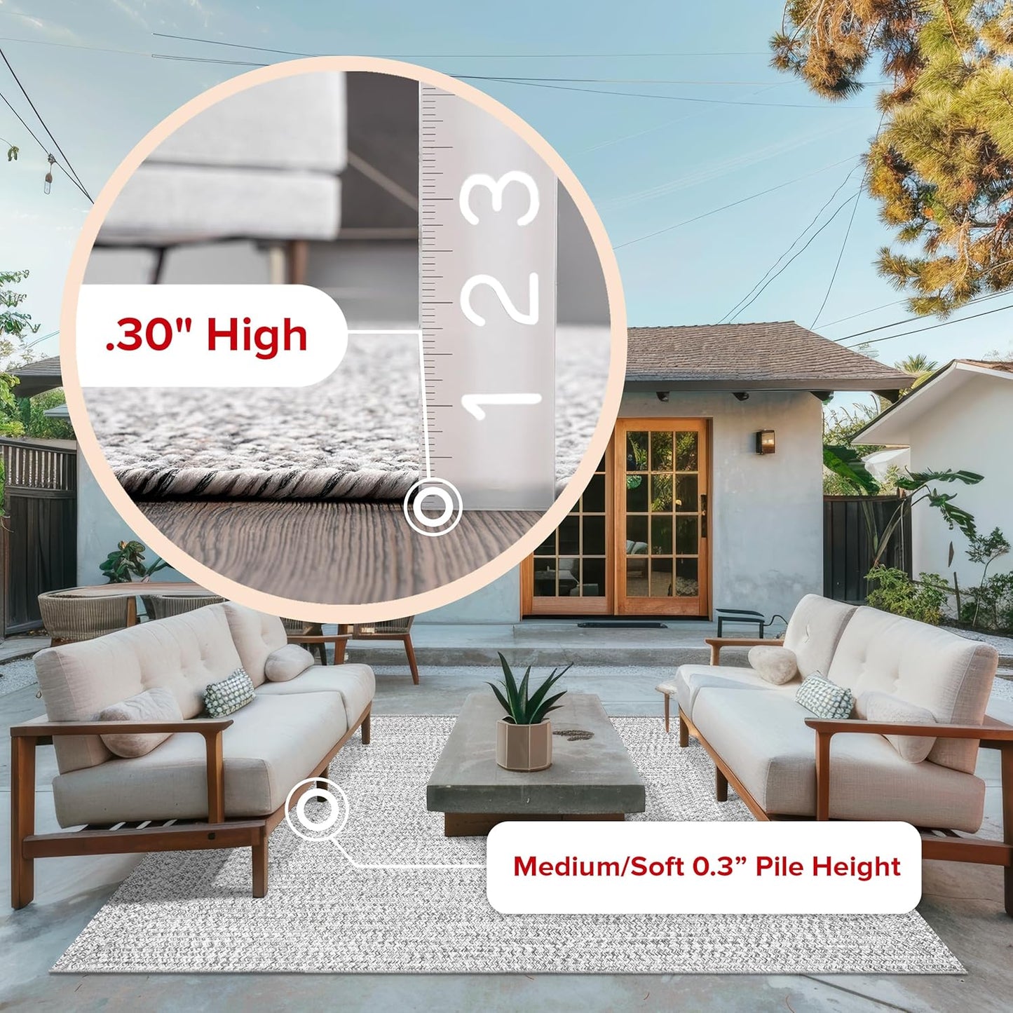 nuLOOM 5' x 8' Solid Hand Braided Indoor/Outdoor Area Rug, Pet-Friendly, High Traffic, Weather Resistant, for Patio, Balcony, Bedroom, Living Room, Dining Room, Wynn Salt And Pepper