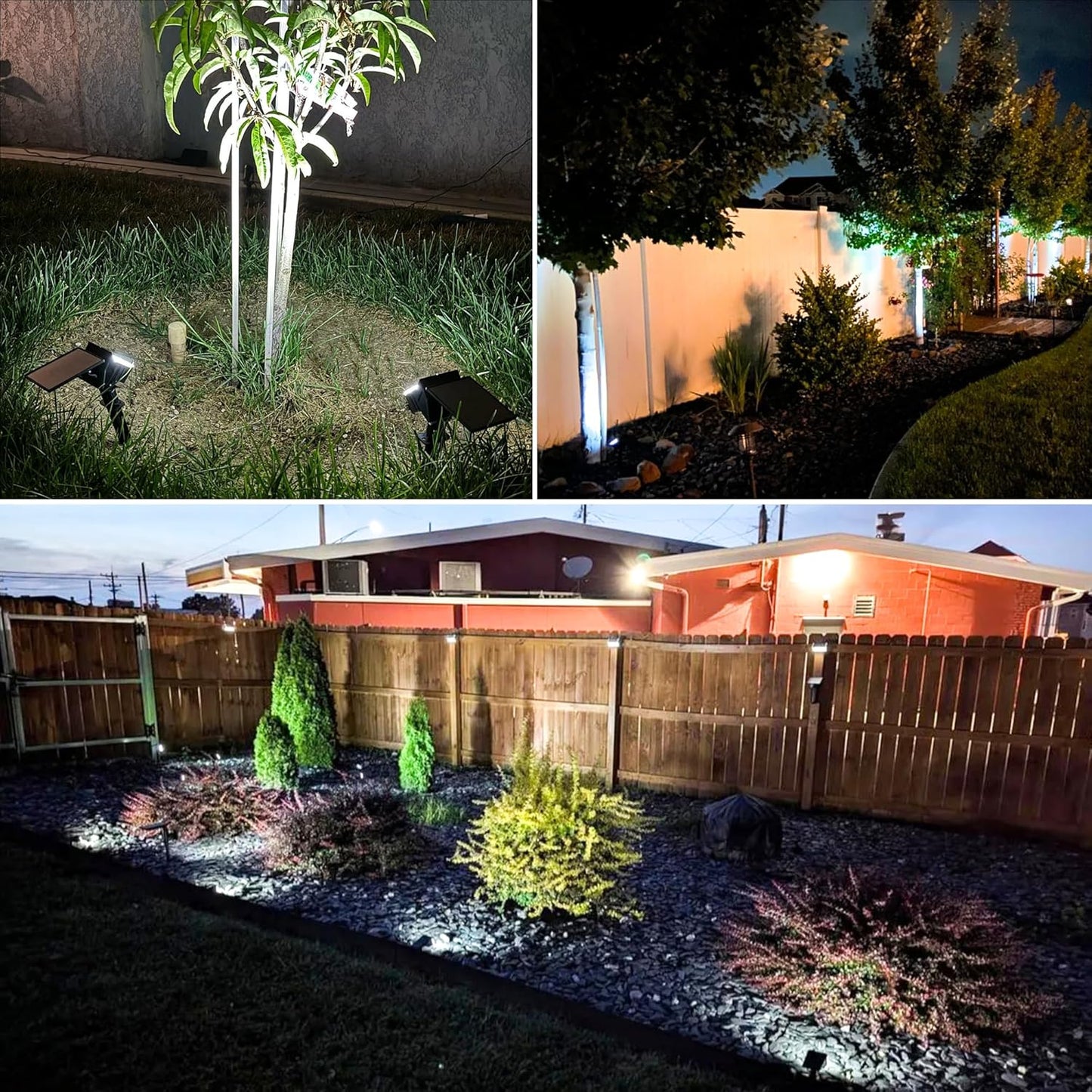 VOLISUN Solar Spotlight Outdoor, IP67 Waterproof Solar Landscape Spot Lights，Uplights for Yard Garden Pathway - 2 Pack (Cool White) 27 LED 3 Lighting Modes