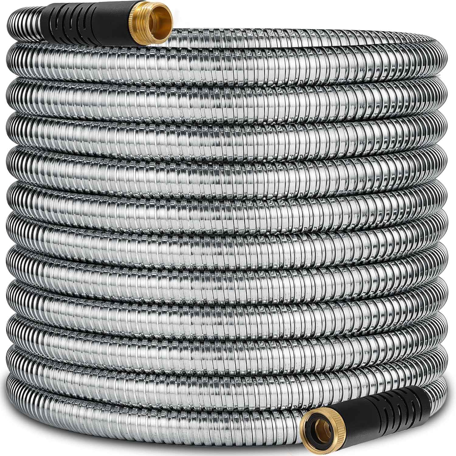 150 ft Stainless Steel Garden Hose - 2026 New Upgraded Metal Water hose - Flexible Water Hoses Pipes with Latex Core, 3/4" Solid Brass Connector - No-Expandable Watering Garden Hoses