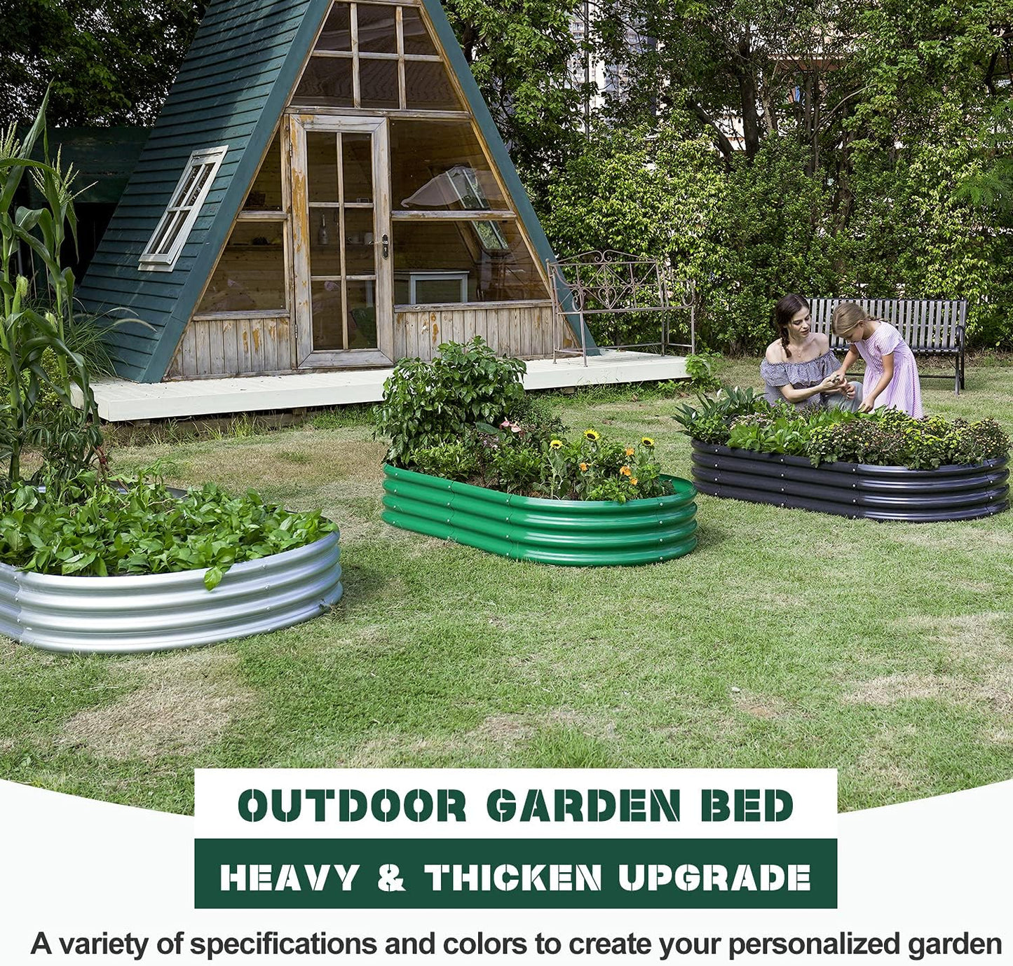 Land Guard Green Raised Bed, 6×3 ft Elevated Planter Box, Raised Beds for Gardening Vegetables（Green）…