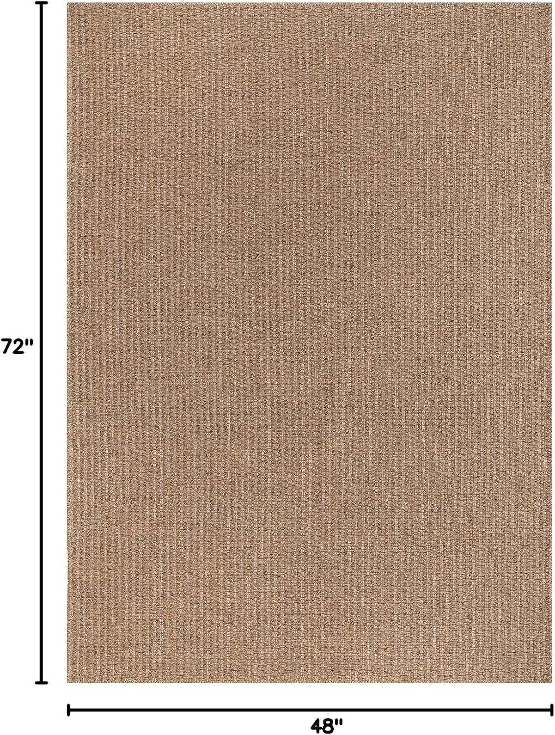 Easy Jute Rug 4x6 Indoor Outdoor Natural Rugs Solid Fiber Rug Woven Area Rug Boho Easy Clean Inside Carpet for Living Room Bedroom Dining Room Hallway or Outdoor Patio Porch (4 X 6 Natural)