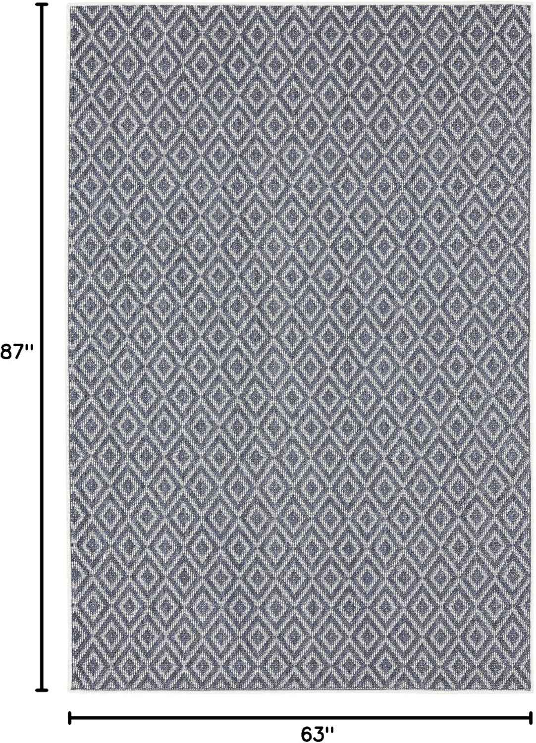 Home Dynamix Tripoli Lydia Indoor/Outdoor Area Rug 5'3"x7'3", Modern Navy Blue