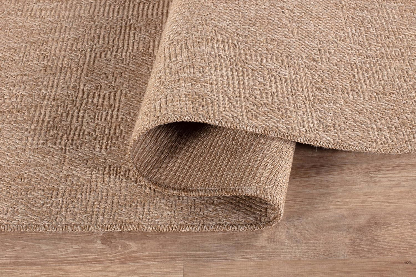 Washable Easy Jute Rug 8x10, Indoor Outdoor Rugs Natural Color Farmhouse Area Rugs for Living Room, Kitchen Rug High Traffic Area, Easy to Clean Solid Boho Woven Design Outside Carpet (8 X 10 Natural)