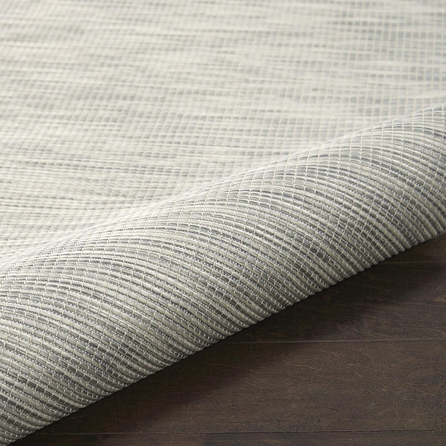 Nourison Positano Indoor/Outdoor Light Grey 2'2" x 12' Area Rug, Easy Cleaning, Non Shedding, Bed Room, Living Room, Dining Room, Backyard, Deck, Patio (2x12)