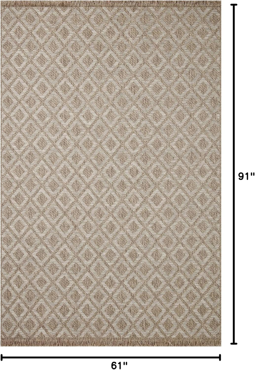 Loloi Dawn Collection Indoor/Outdoor DAW-07 Light Brown 5'-1" x 7'-7" Area Rug