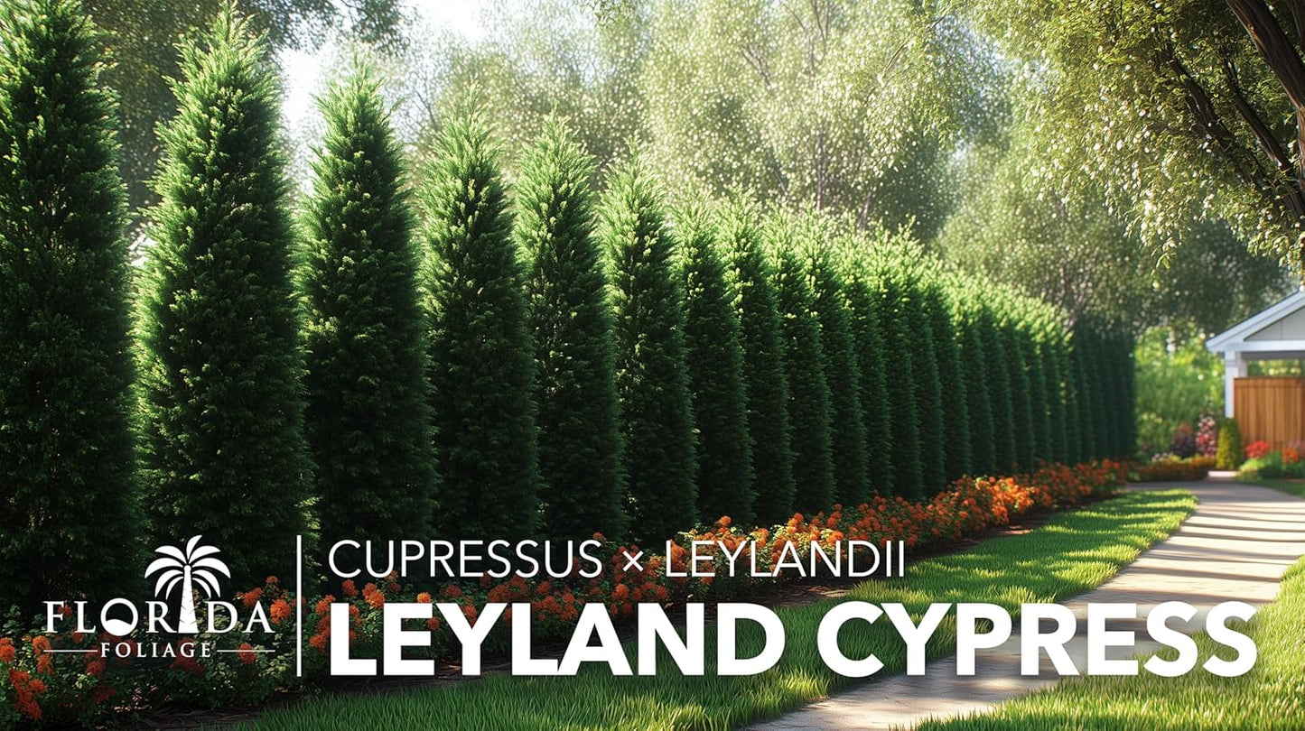 Leyland Cypress |3 Large Gallon Size Plants | Cupressocyparis leylandii | Fast Growing Privacy Trees, Evergreen Landscape Plants, Drought Tolerant, Low Maintenance, Windbreak, Hardy