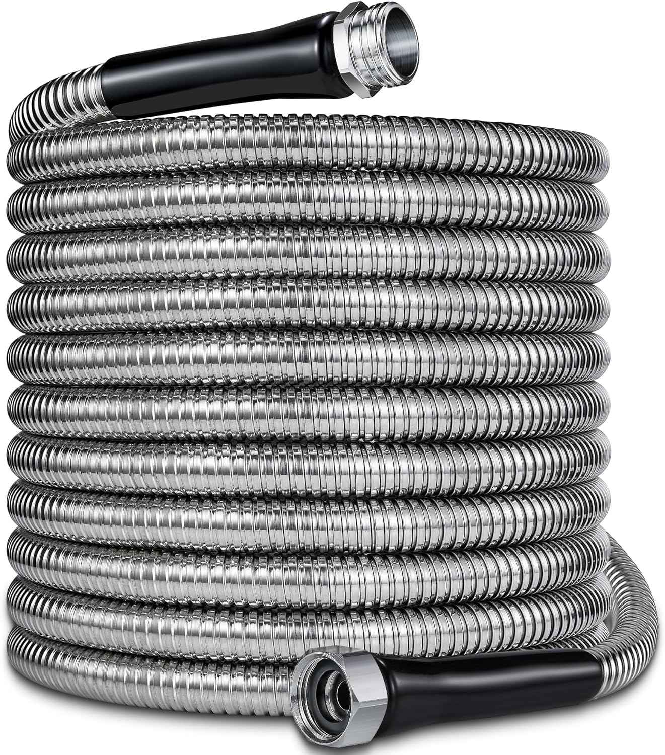 200ft Garden Hsoe - 2026 New 304 Stainless Steel Garden Hose with 3/4'' Fittings – Lightweight, Durable, and Kink-Free, Metal Water Hoses for Gardening