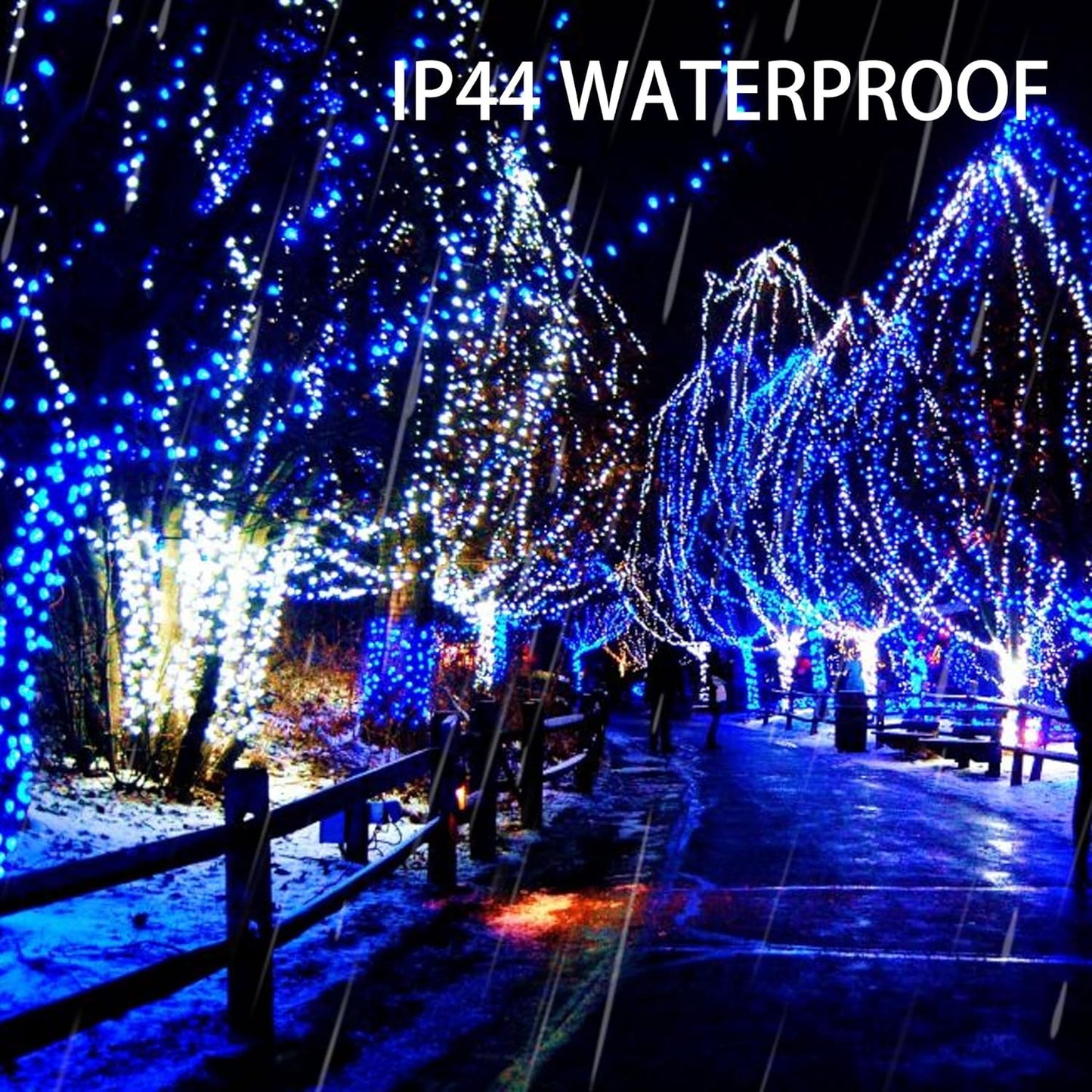 Dazzle Bright Fairy Lights Battery Operated, 2 Pack Total 40FT 120LED Silver Wire Waterproof Battery Operated String Lights, Christmas Decorations for Indoor Outdoor Bedroom Yard Decor, Blue