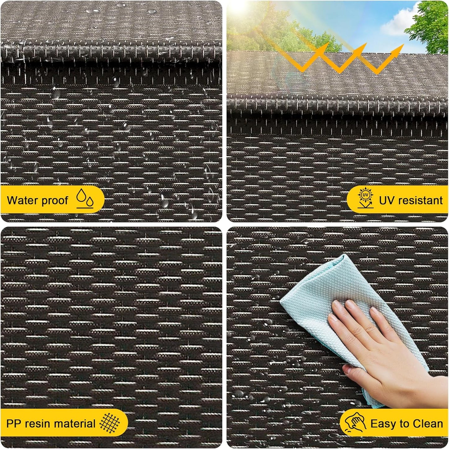 Wicker Deck Box, 185 Gallon All-Weather Outdoor Storage Box, Rattan Storage Bin for Patio Furniture, Outdoor Cushions, Pool Storage and Garden Tools, Brown