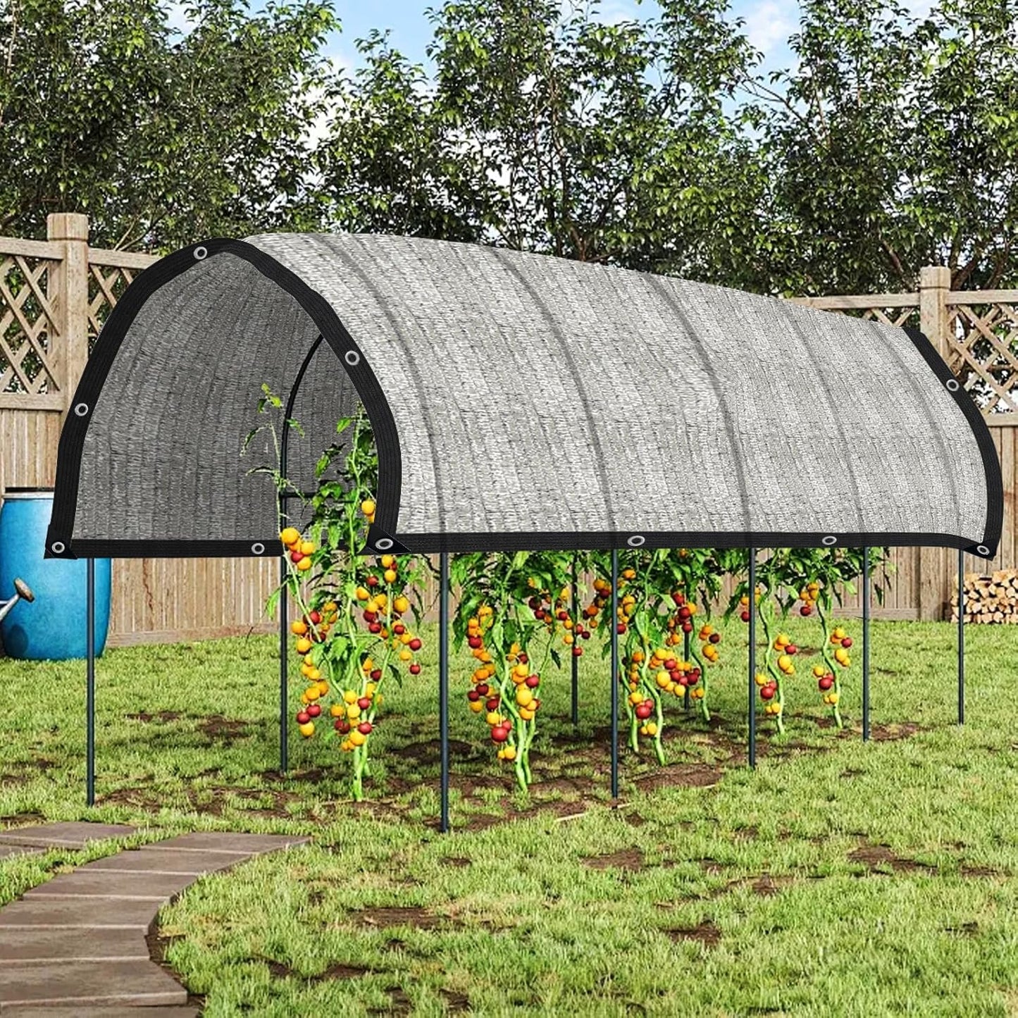 Shade Cloth-80% Aluminum Sunblock Neting,Durable Mesh Tarp with Grommets,Shade Cloth for Garden,Car, Outdoor Pergola,Greenhouse,Chicken Coop and Dog Kennel(Silver)