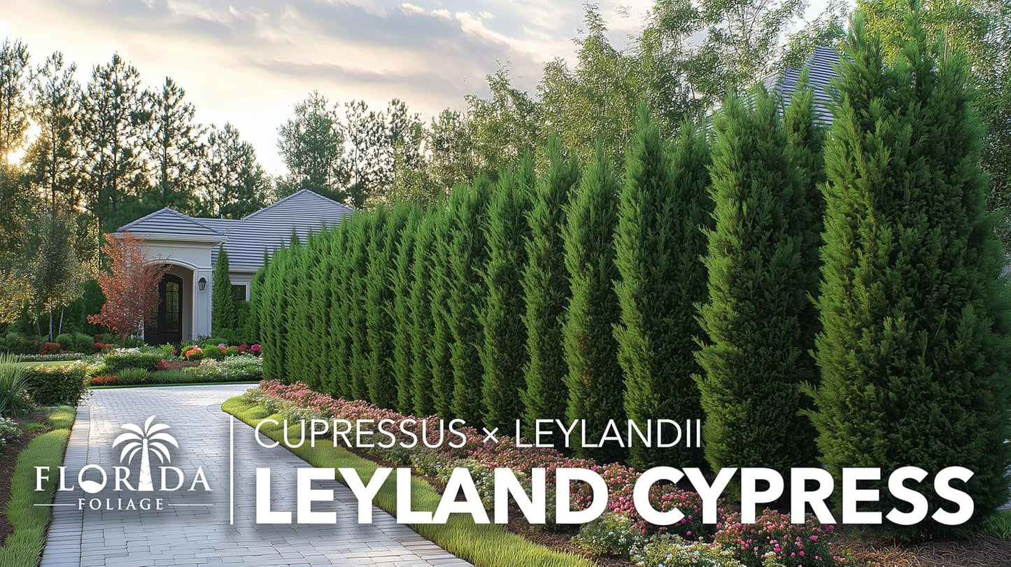 Leyland Cypress | 3 Quart Size Plants | Cupressocyparis leylandii | Fast Growing Privacy Trees, Evergreen Landscape Plants, Drought Tolerant, Low Maintenance, Windbreak, Hardy
