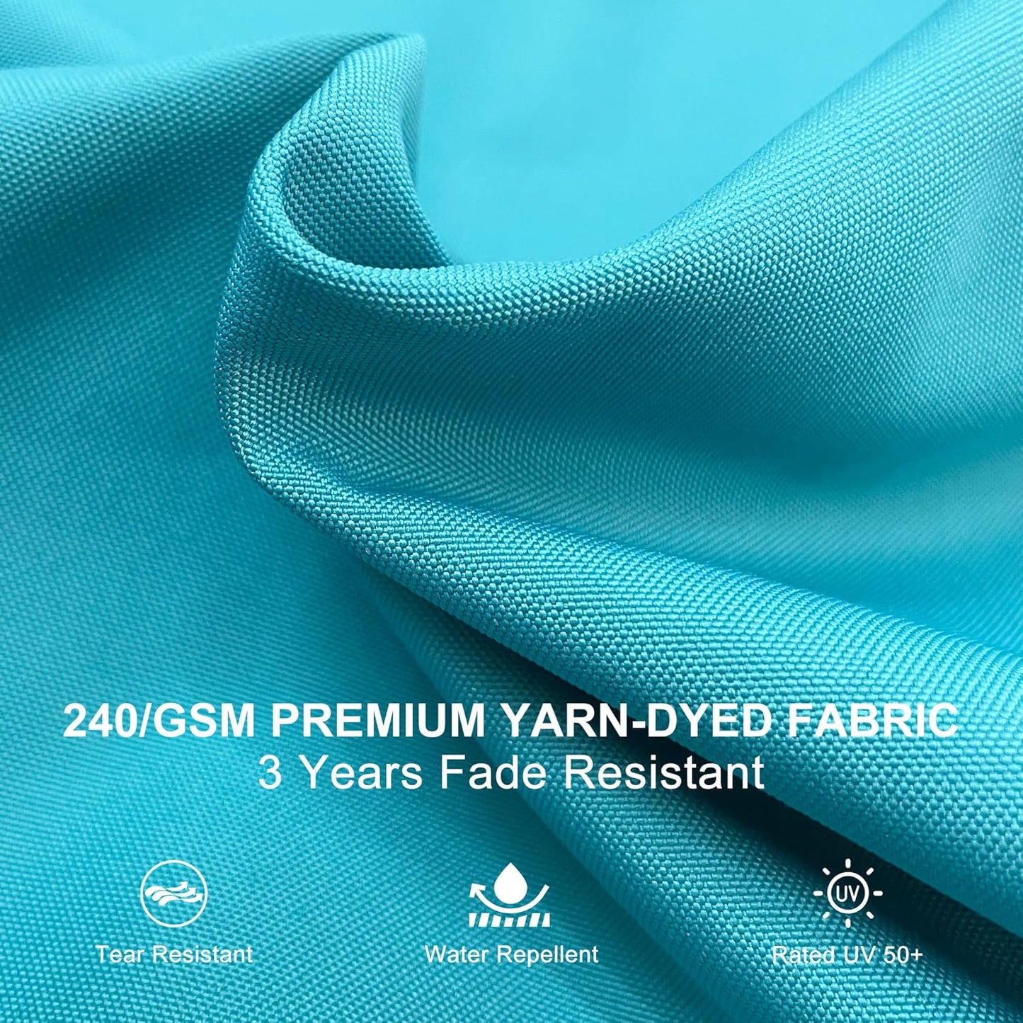 PURPLE LEAF 11 Feet Patio Umbrella Outdoor Round Umbrella Large Cantilever Umbrella Windproof Offset Heavy Duty Sun for Garden Deck Pool Patio, Turquoise Blue