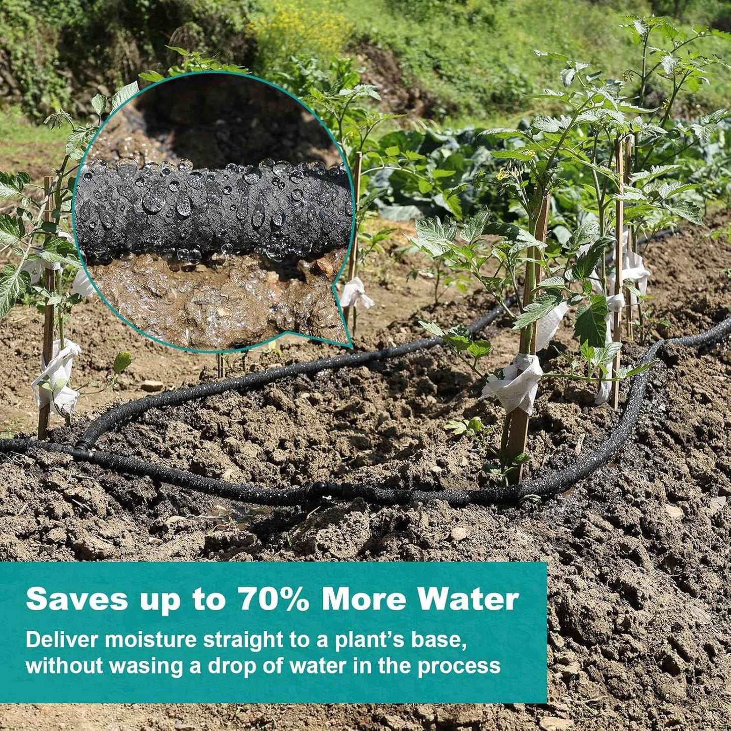 100 FT Soaker Hose 1/2" Heavy Duty Garden Hose to Save 70% Water Drip Irrigation Kit for Lawn/Yard Landscaping Beds