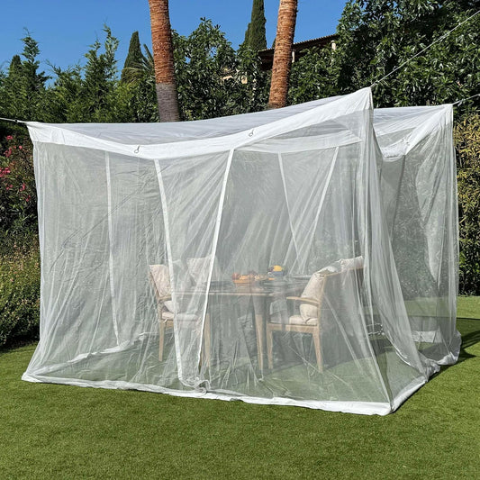 Mosquito Net for Patio 11.5 x 8.2 FT | Very Large Sizes & Fabric Designed for Outdoors | Insect House Screen Netting for Gazebo, Porch & Garden Terrace | White Outside Canopy Bug Protection