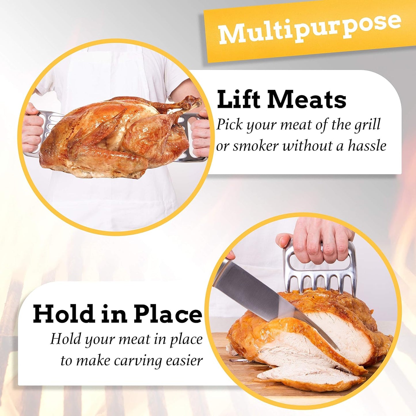Mountain Grillers Chicken Shredder and Meat Shredder Claws - Effortless Pulled Pork BBQ Claws for Meat Shredding - Versatile 2-Pack Bear Claws for Grill, Smoker, Barbecue - Black - Lumora Garden