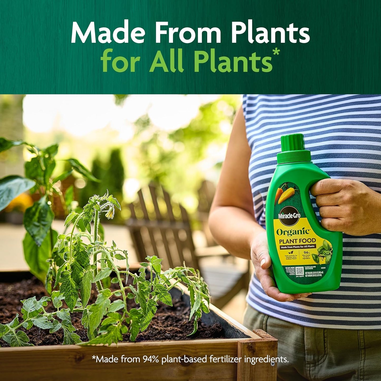 Miracle-Gro Organic Plant Food - Use with Indoor or Outdoor Plants, Organic Liquid Fertilizer for Containers and In-Ground Gardens, OMRI Listed, 32 fl. oz. (2-Pack)
