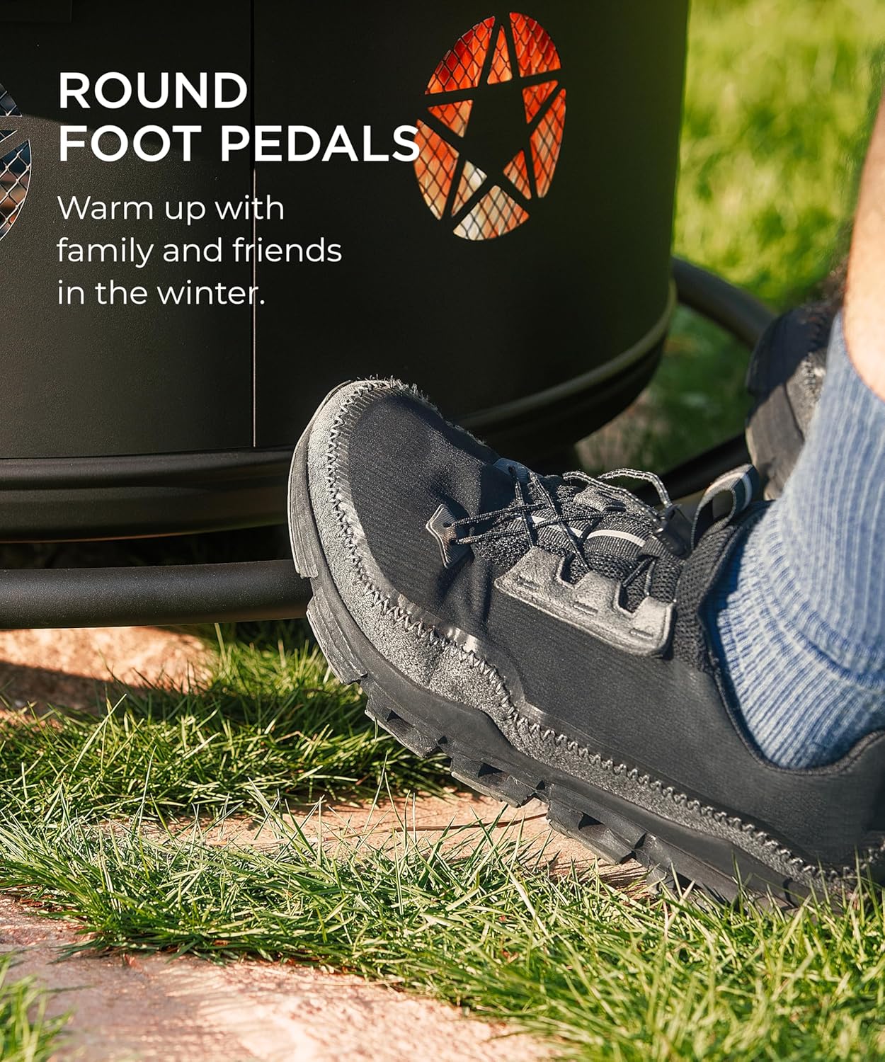 35 Inch Fire Pit with BBQ Grill, Wood Burning Fire Pits for Outside with Lid & Fire Poker, 3 in 1 Round Metal Fire Pit Table with Cooking Grate, Outdoor Firepit for Backyard, Patio, Bonfire, Picnic