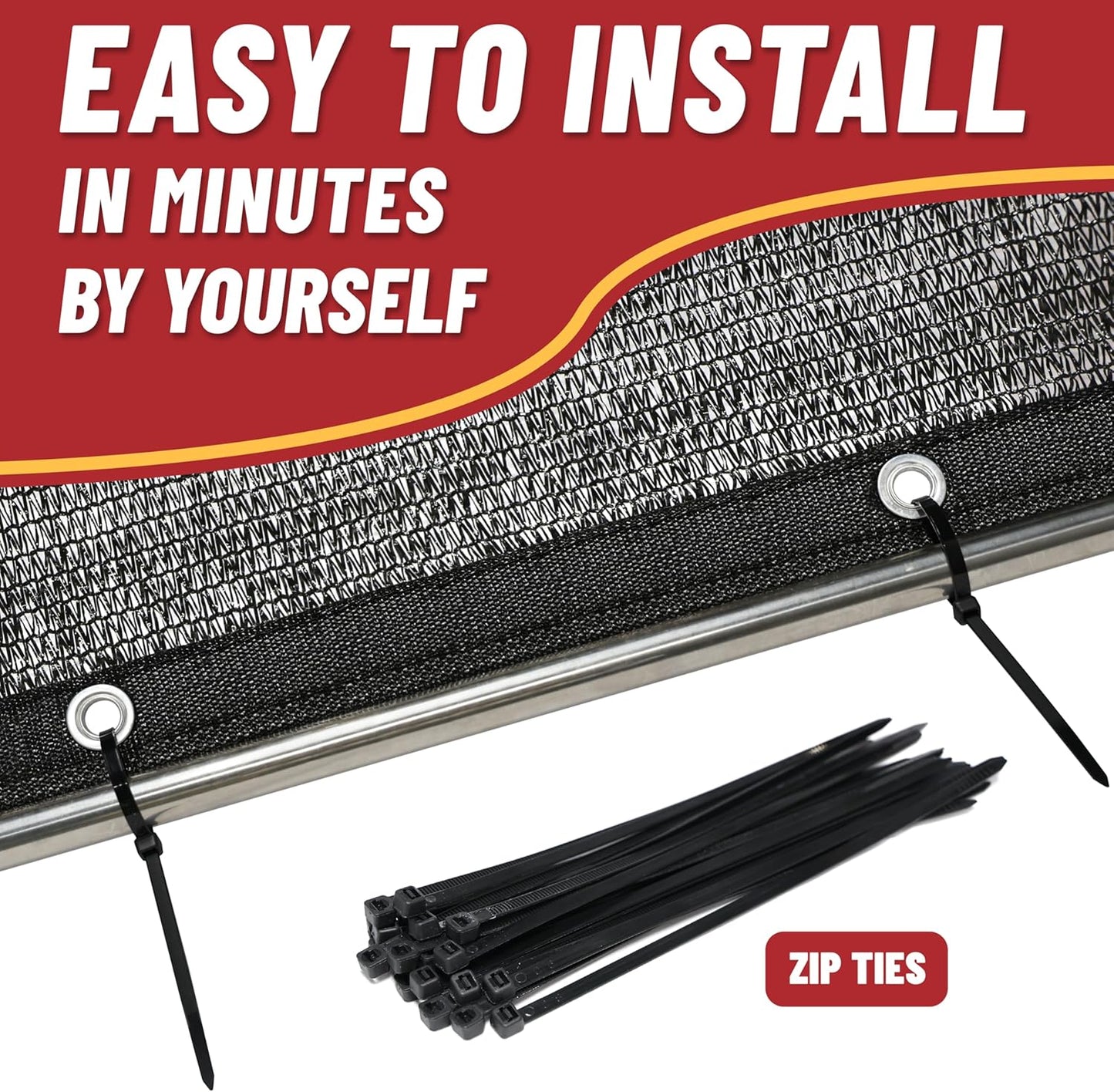 ShadeMart 50% Shade Cloth for Plant, Black 4FT x 93FT Custom Size Outdoor Shade Tarp, Shade Cover with Upgrade Grommets and Zip Ties, Netting Sunblock Net for Vegetables Flower Garden Greenhouse